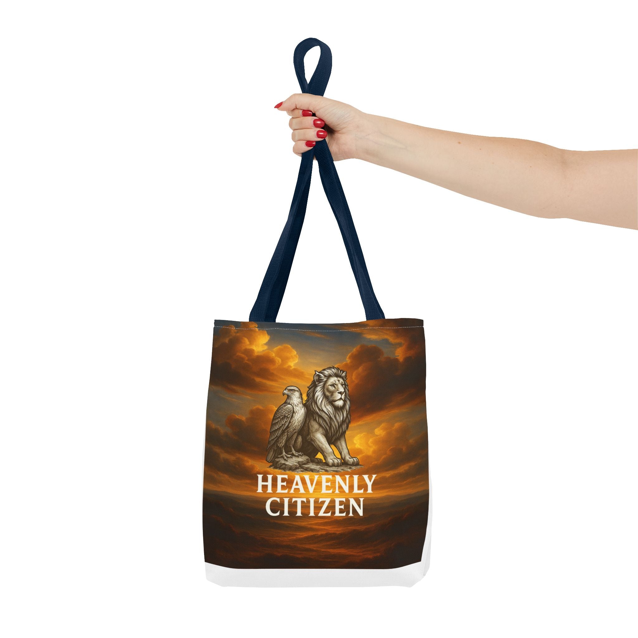 Heavenly Citizen Tote Bag — Lion & Eagle Inspirational Cloud Design