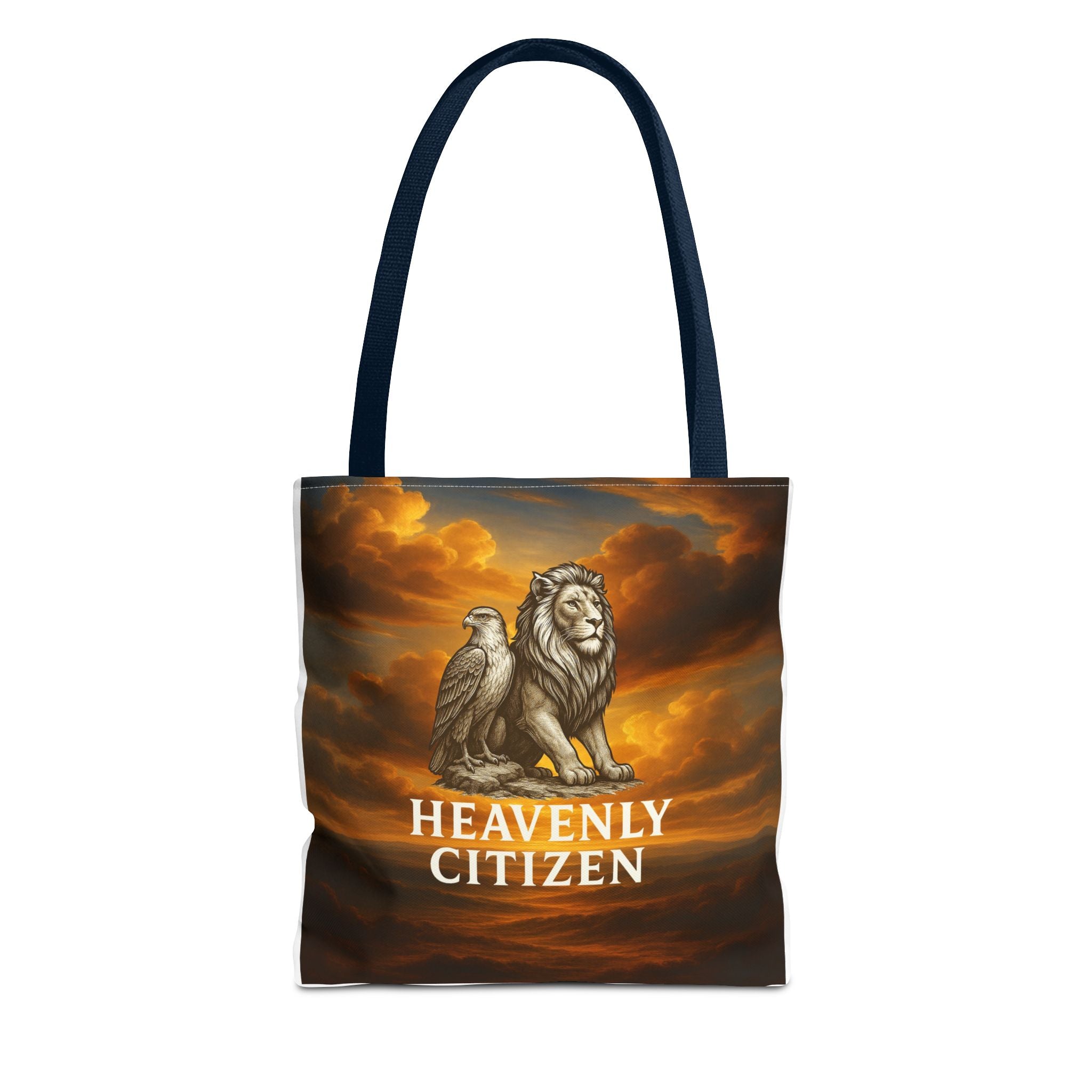 Heavenly Citizen Tote Bag — Lion & Eagle Inspirational Cloud Design