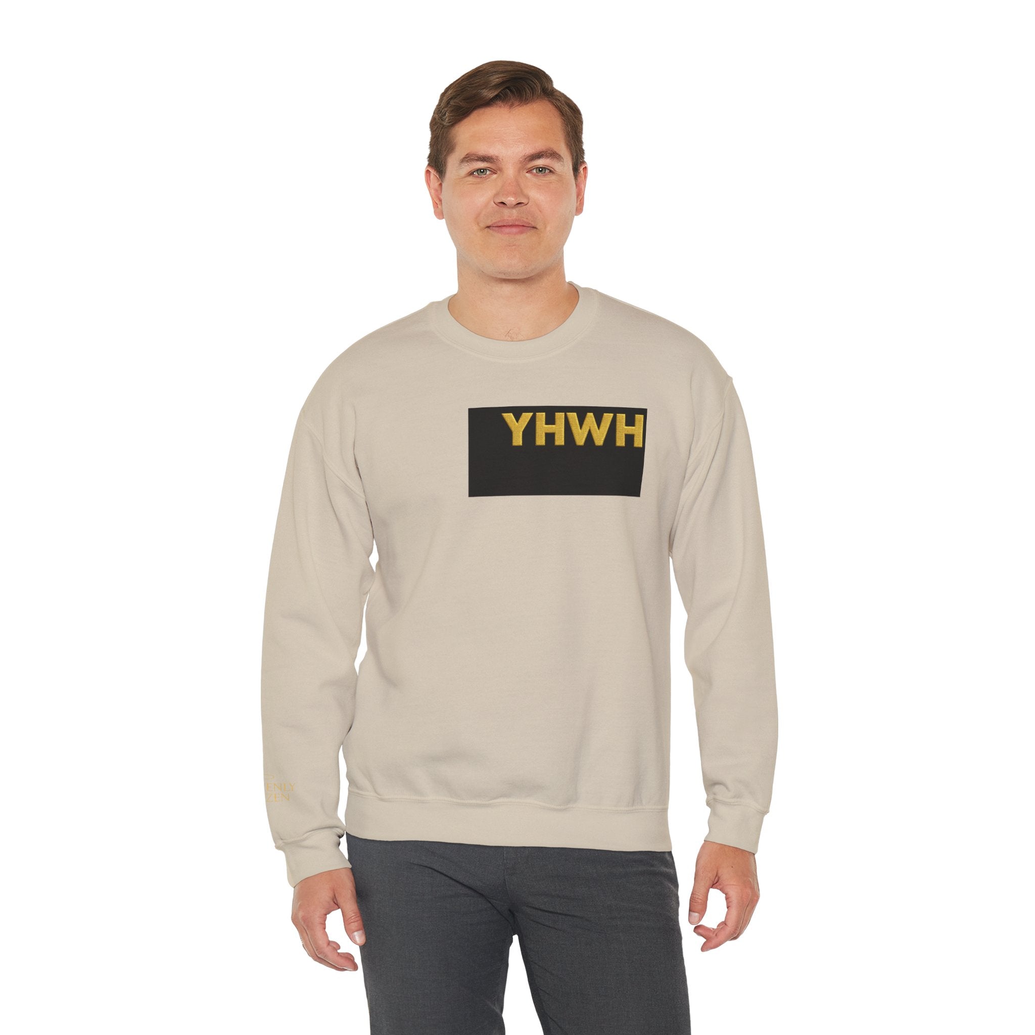 Crewneck Sweatshirt — "The King of Zion" Colorful Back Logo, Faith-Inspired Christian Gift