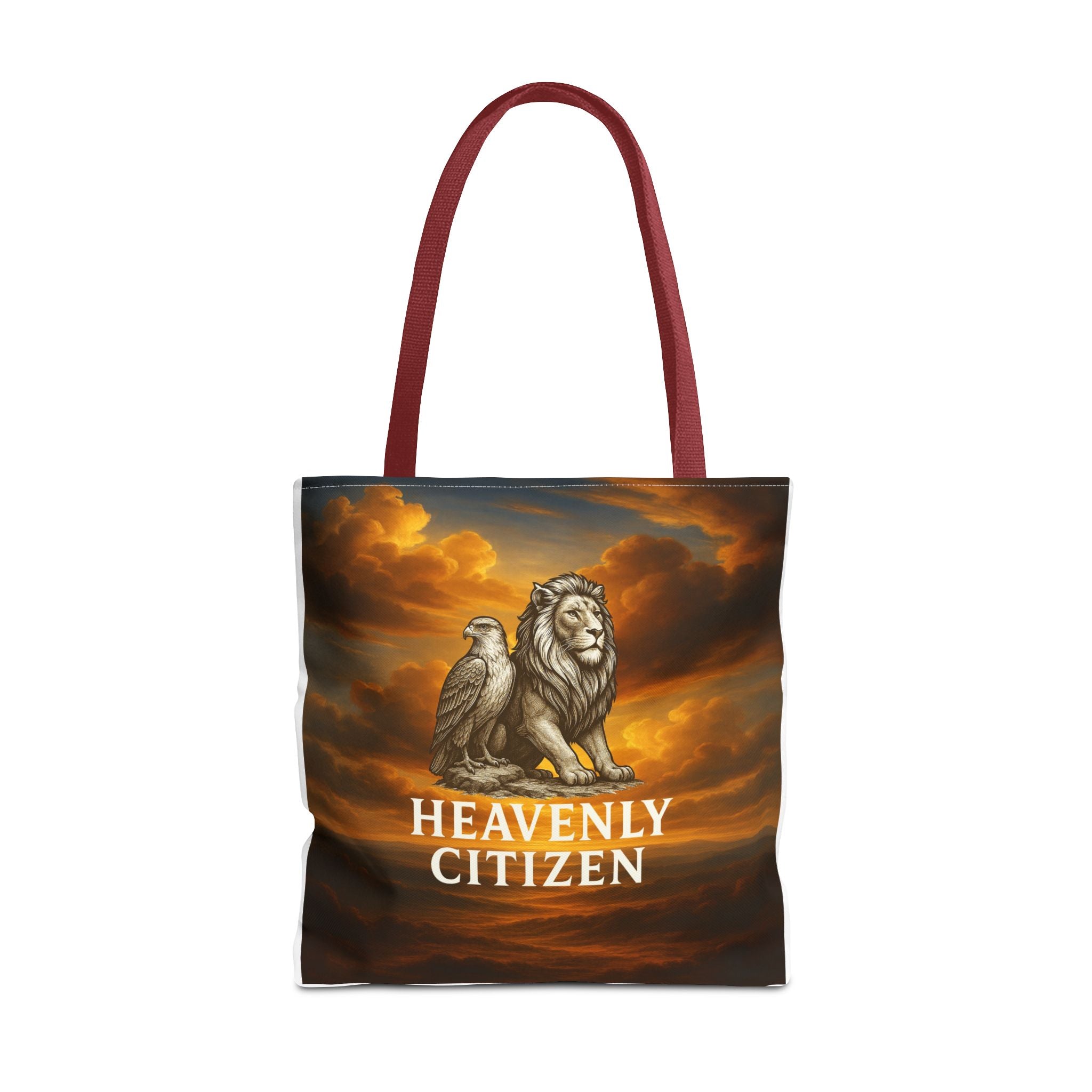 Heavenly Citizen Tote Bag — Lion & Eagle Inspirational Cloud Design