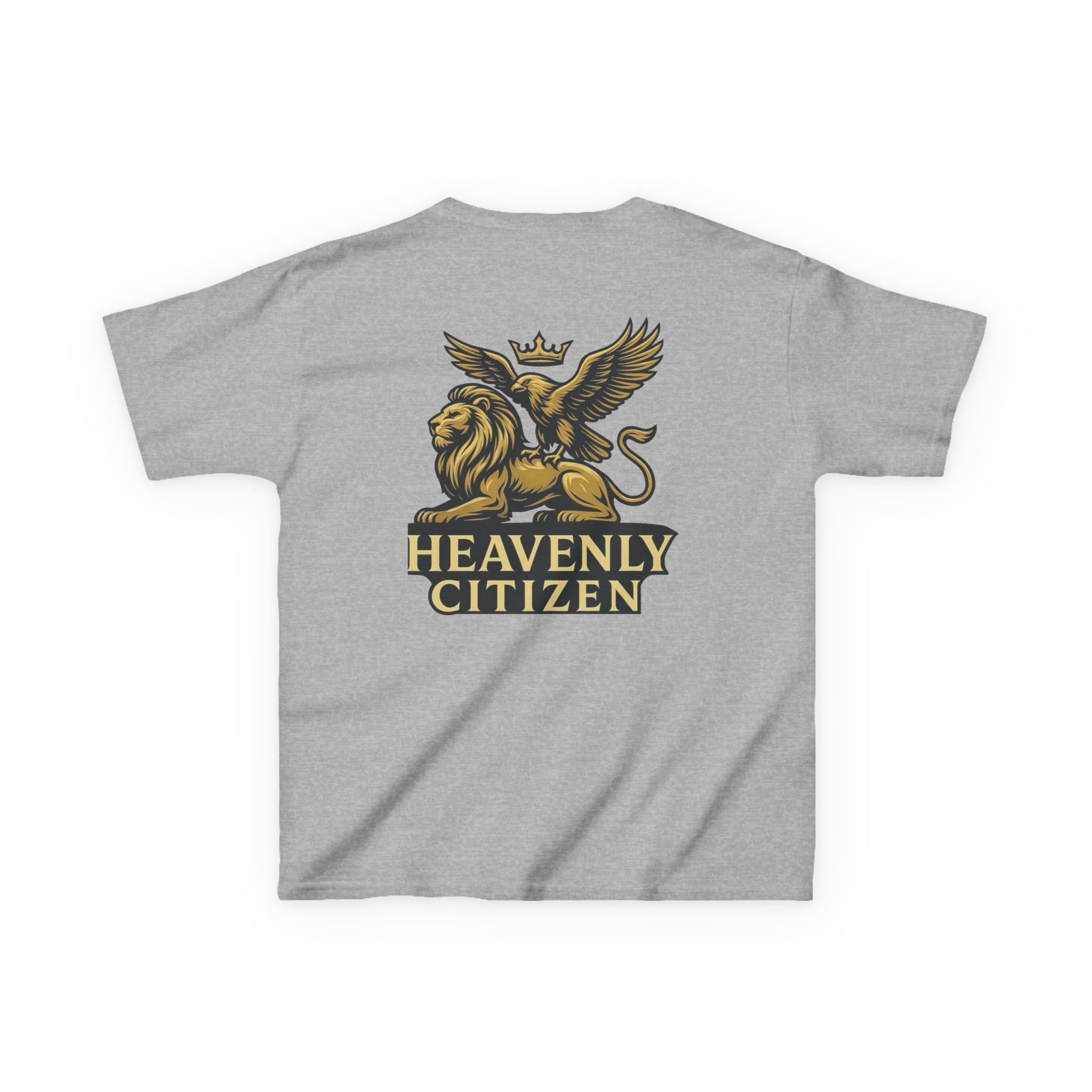 Kids T-Shirt — "Jesus Says: You Are Mine" Isaiah 43:1 with Heavenly Citizen Lion & Eagle Design