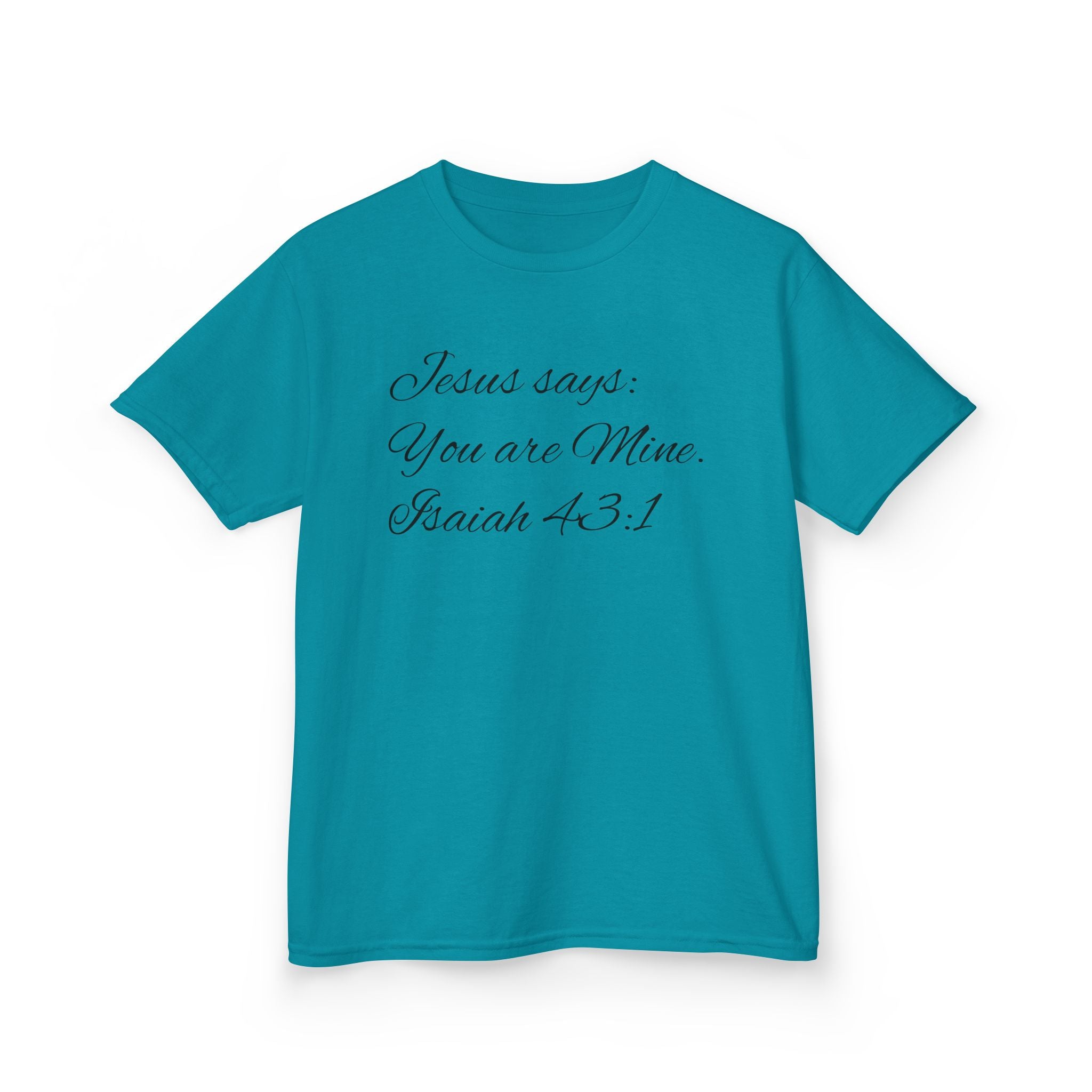 Kids T-Shirt — "Jesus Says: You Are Mine" Isaiah 43:1 with Heavenly Citizen Lion & Eagle Design