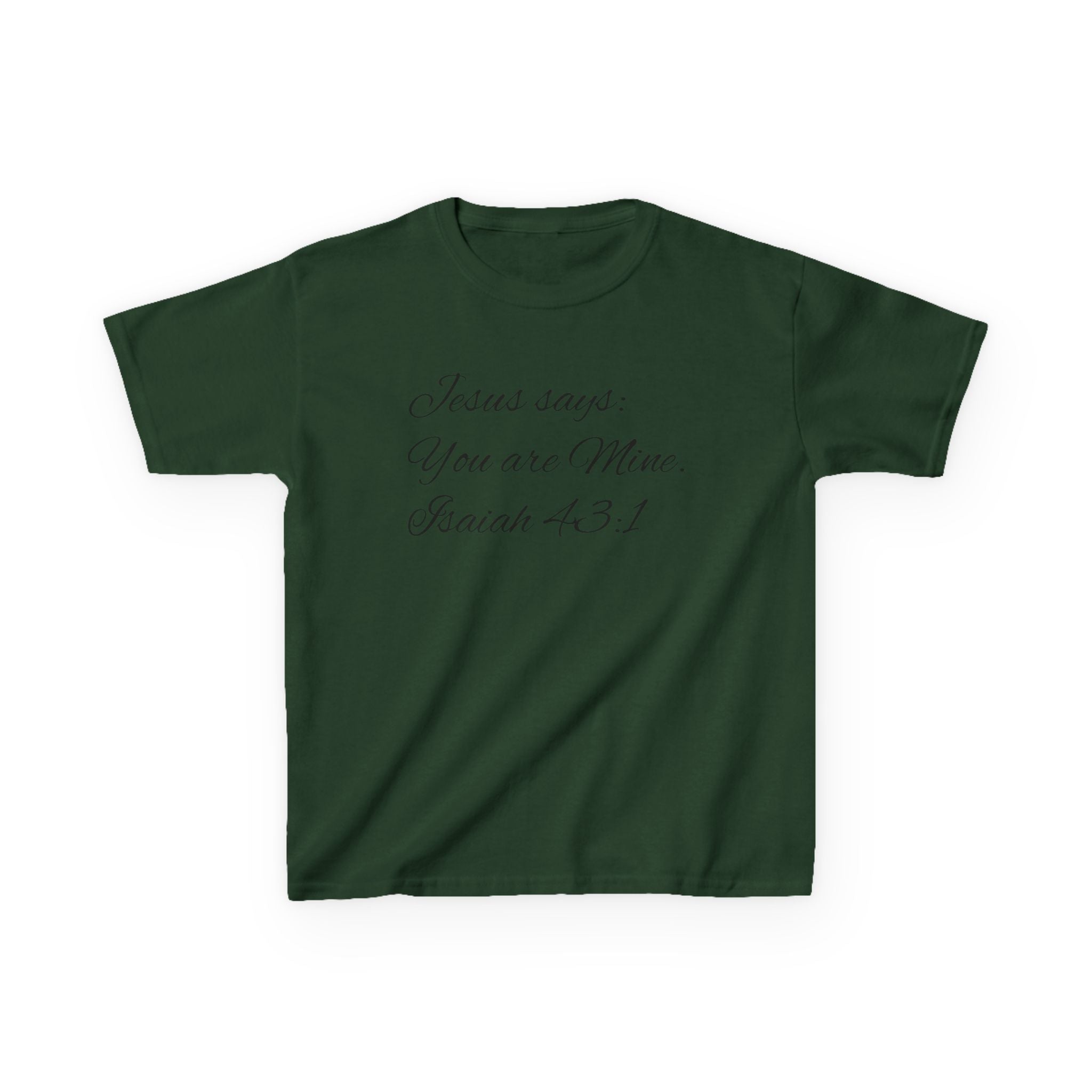 Kids T-Shirt — "Jesus Says: You Are Mine" Isaiah 43:1 with Heavenly Citizen Lion & Eagle Design