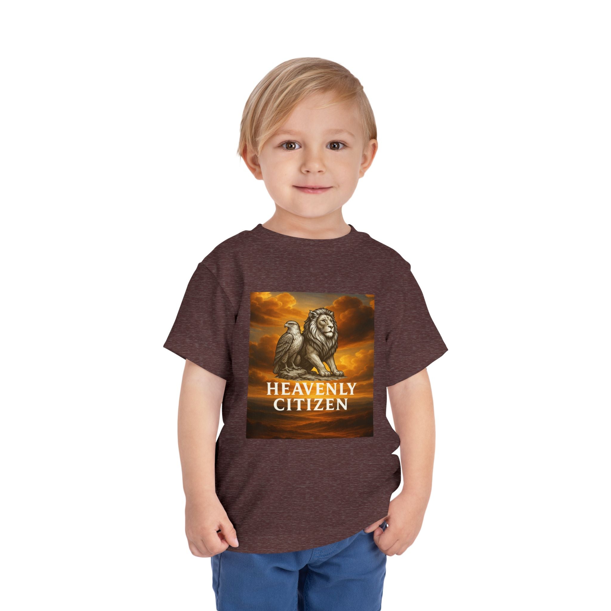 Heavenly Citizen Toddler Tee — Lion & Dove Christian Shirt (Isaiah 43:1)