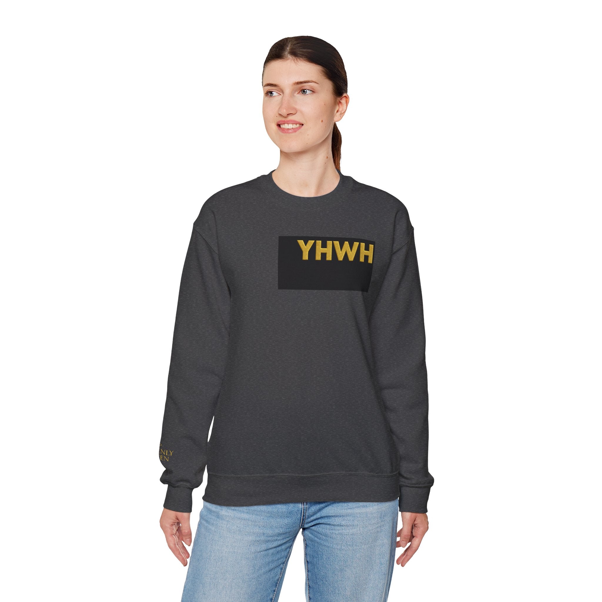 Crewneck Sweatshirt — "The King of Zion" Colorful Back Logo, Faith-Inspired Christian Gift