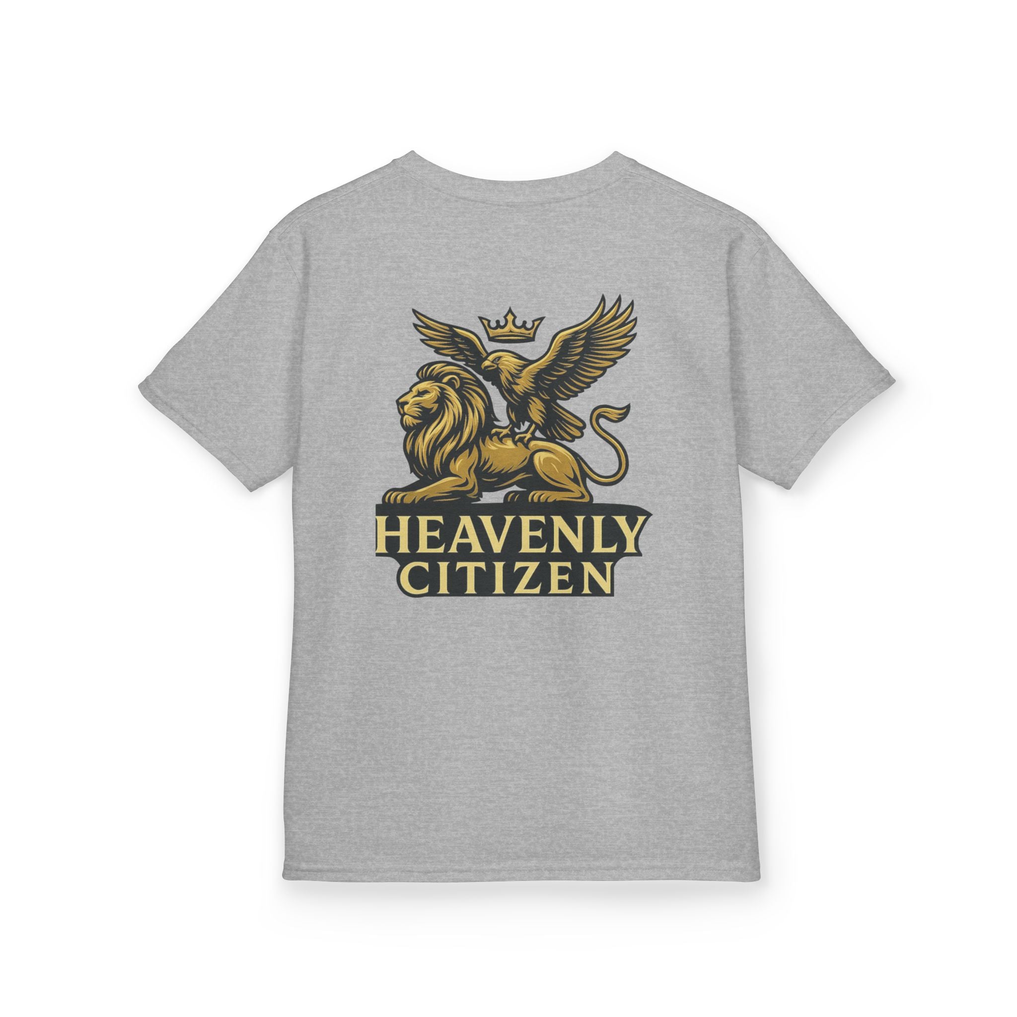 Kids T-Shirt — "Jesus Says: You Are Mine" Isaiah 43:1 with Heavenly Citizen Lion & Eagle Design