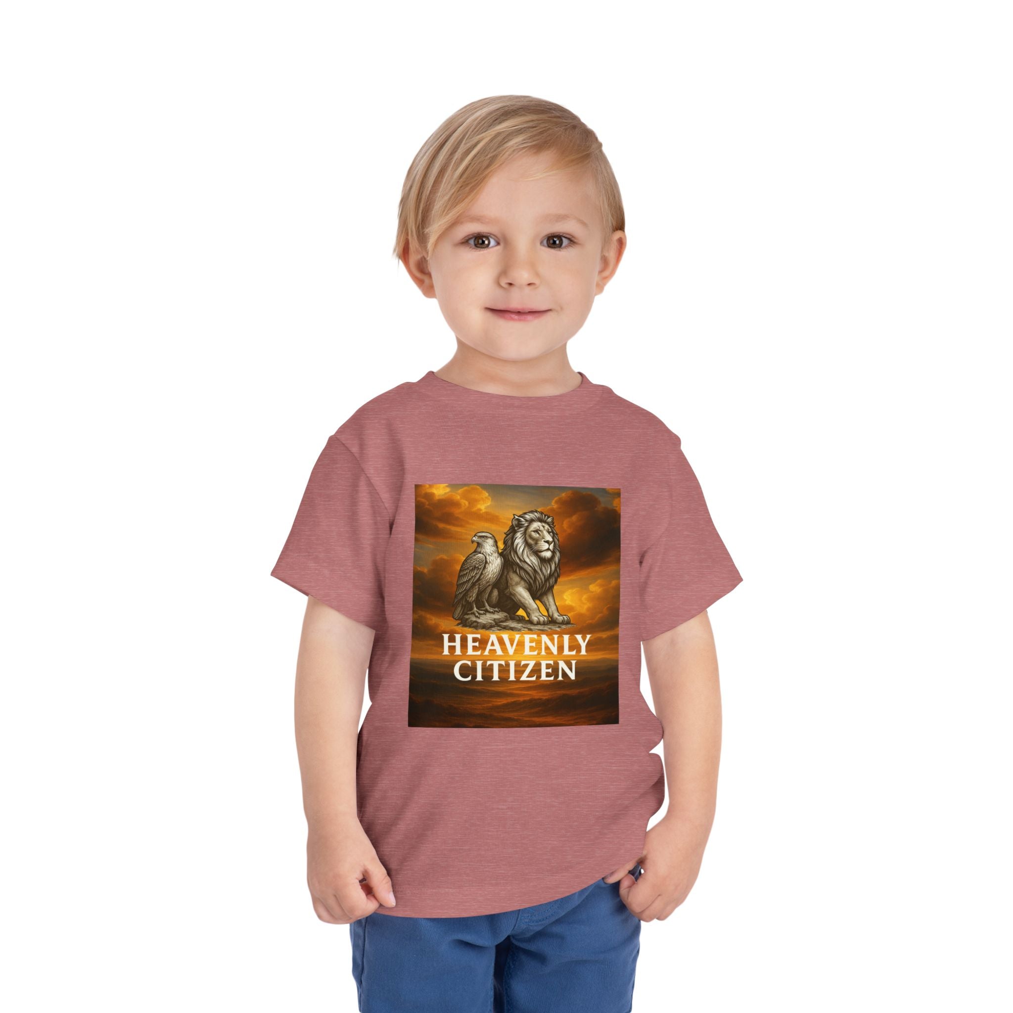 Heavenly Citizen Toddler Tee — Lion & Dove Christian Shirt (Isaiah 43:1)