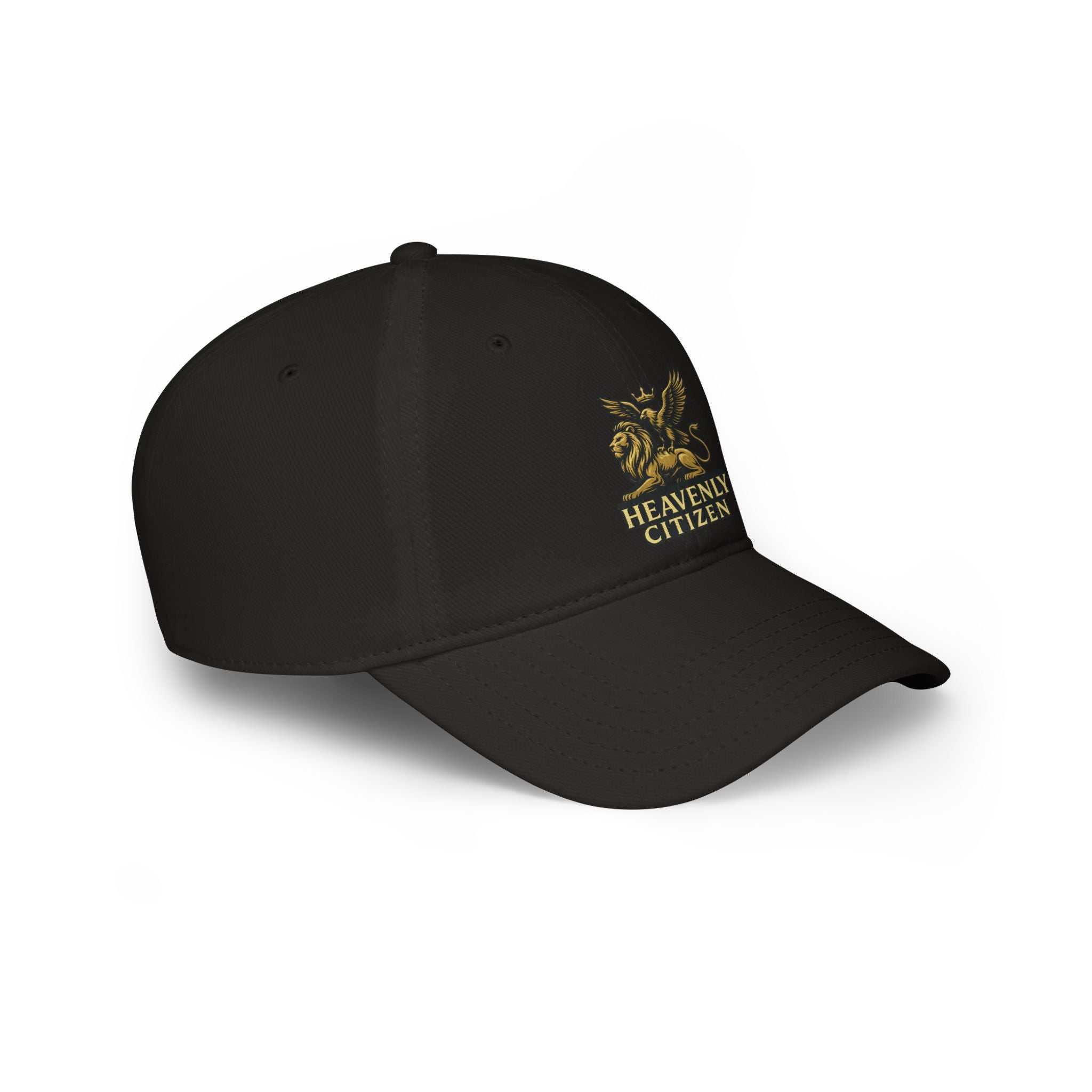 Heavenly Citizen Red Baseball Cap — Gold Griffin Crest Low-Profile Hat