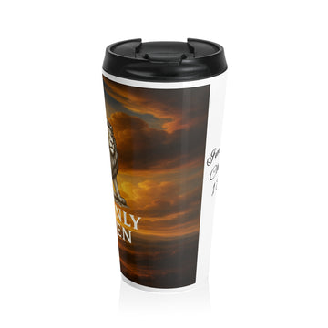 Travel Mug — ‘Heavenly Citizen’ Eagle Stainless Steel Travel Mug (Inspirational, Religious Gift)