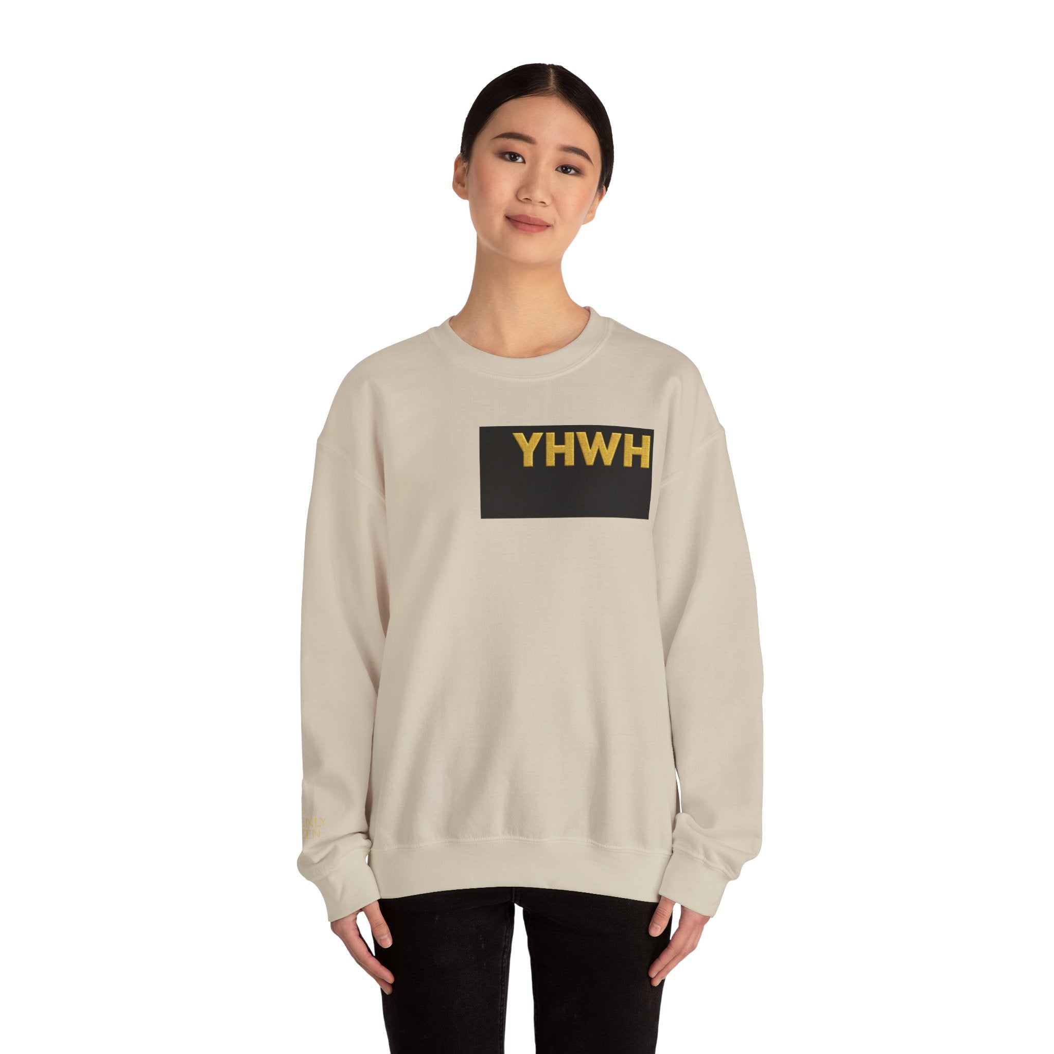 Crewneck Sweatshirt — "The King of Zion" Colorful Back Logo, Faith-Inspired Christian Gift