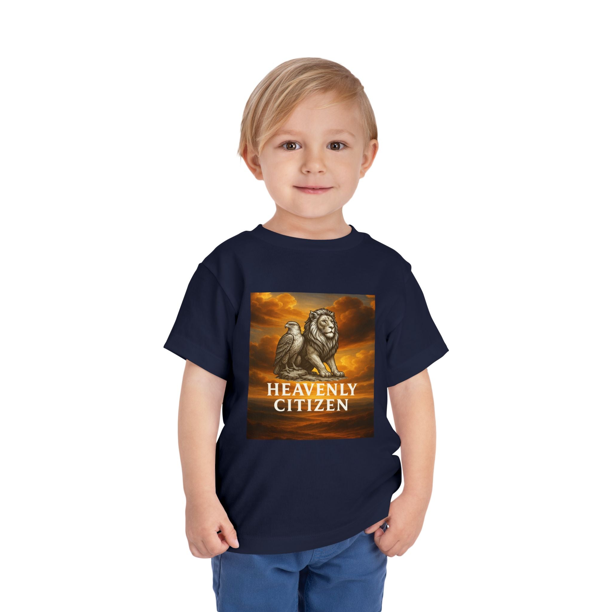 Heavenly Citizen Toddler Tee — Lion & Dove Christian Shirt (Isaiah 43:1)