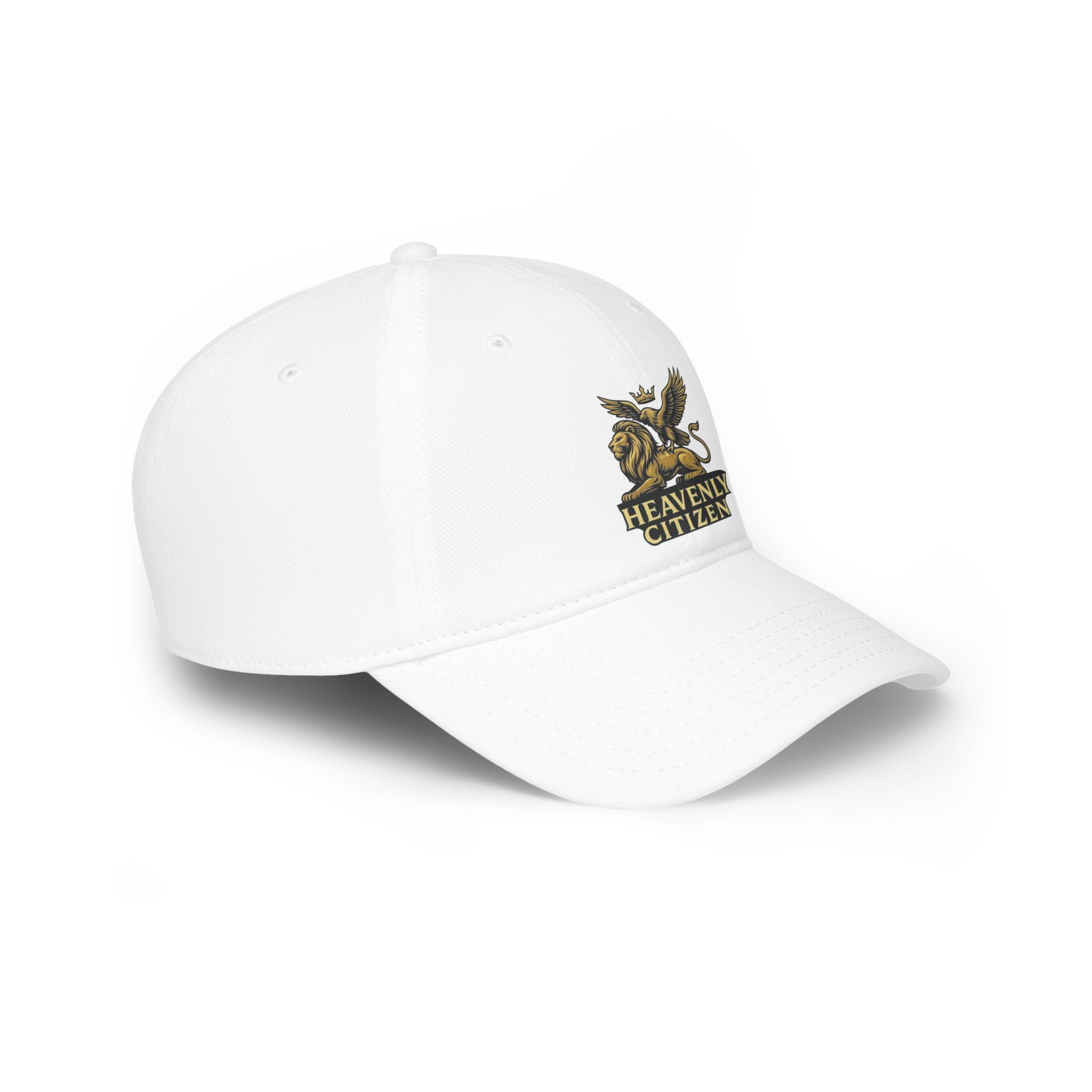 Heavenly Citizen Red Baseball Cap — Gold Griffin Crest Low-Profile Hat
