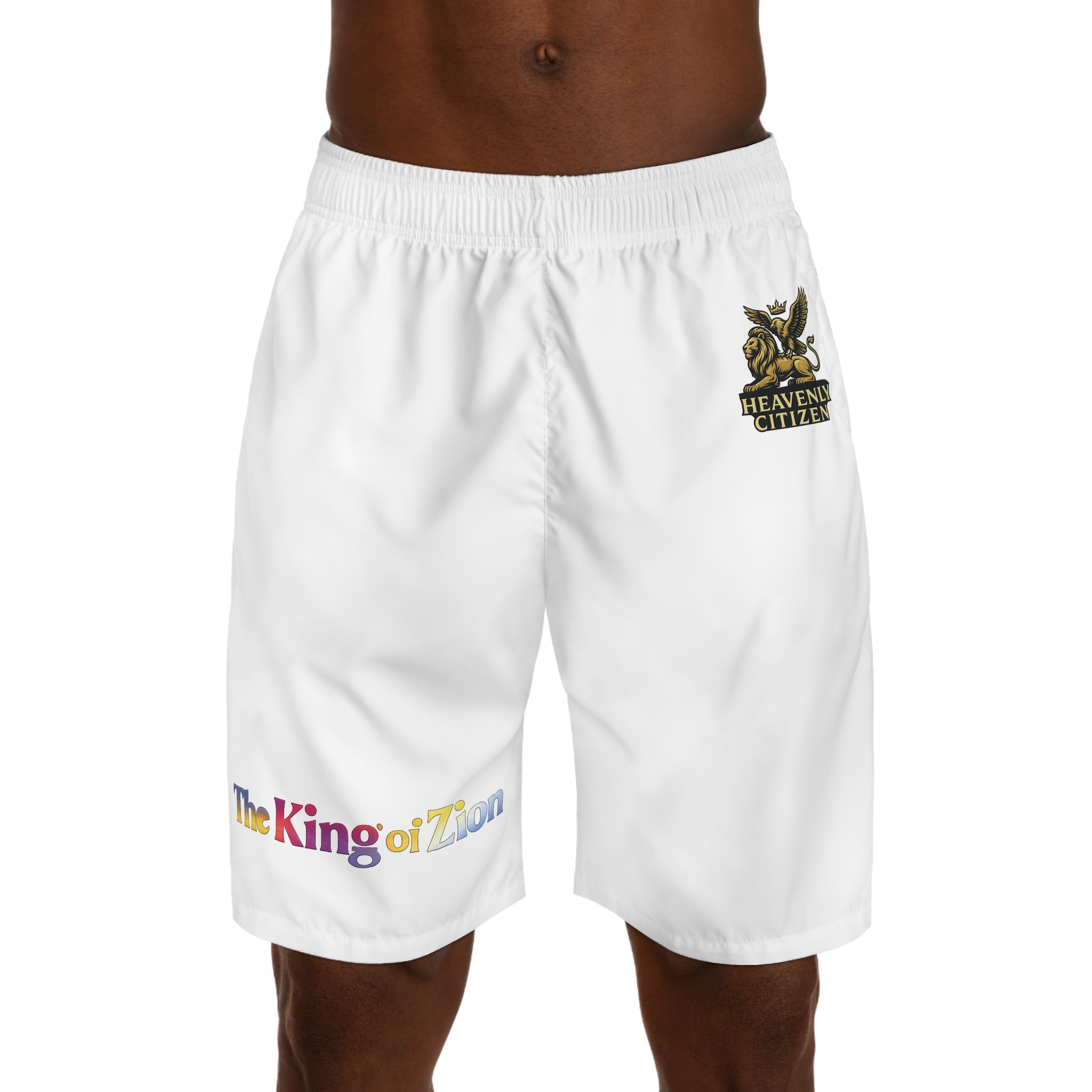 Men's Jogger Shorts — 'Heavenly Citizen' Minimal Script Athletic Shorts