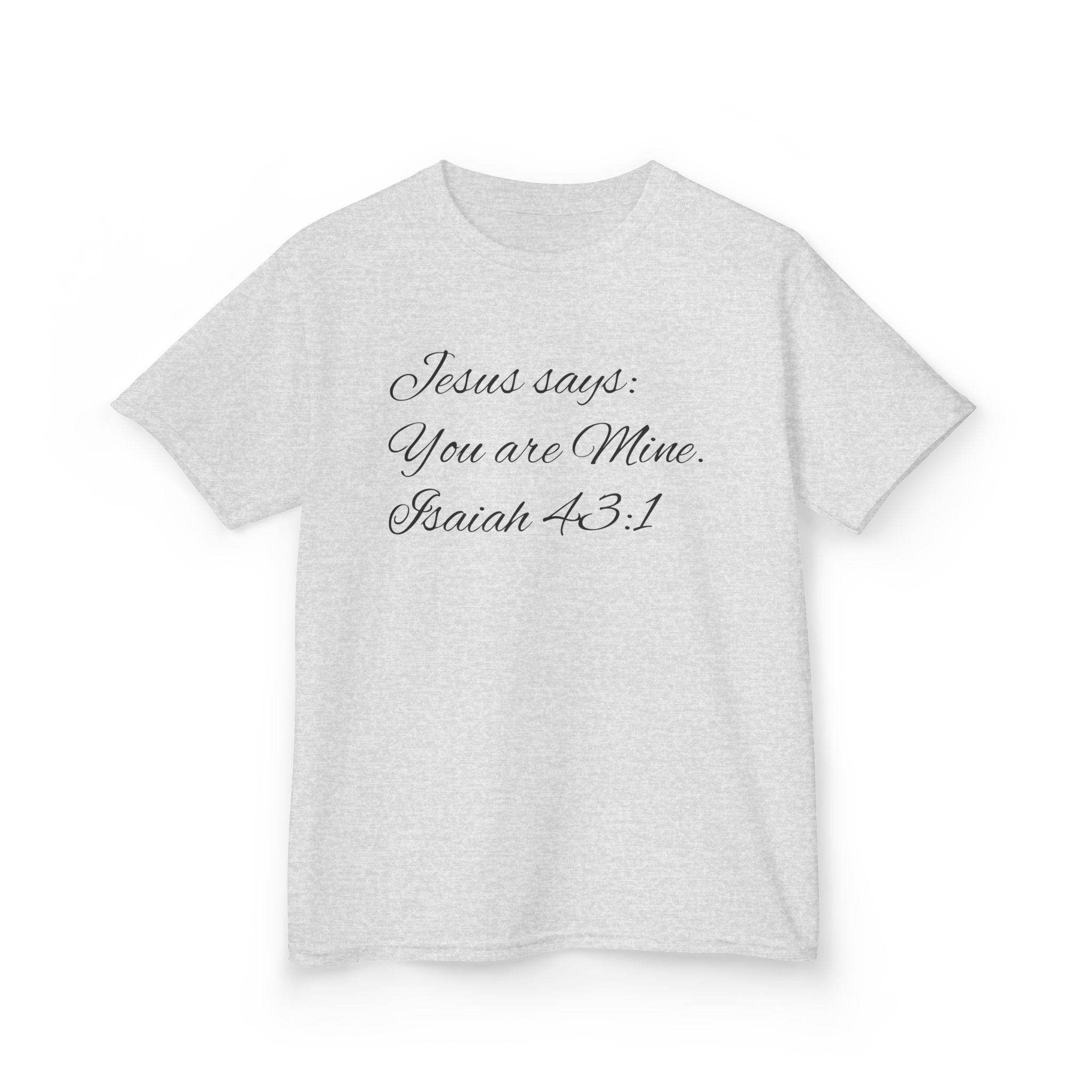 Kids T-Shirt — "Jesus Says: You Are Mine" Isaiah 43:1 with Heavenly Citizen Lion & Eagle Design