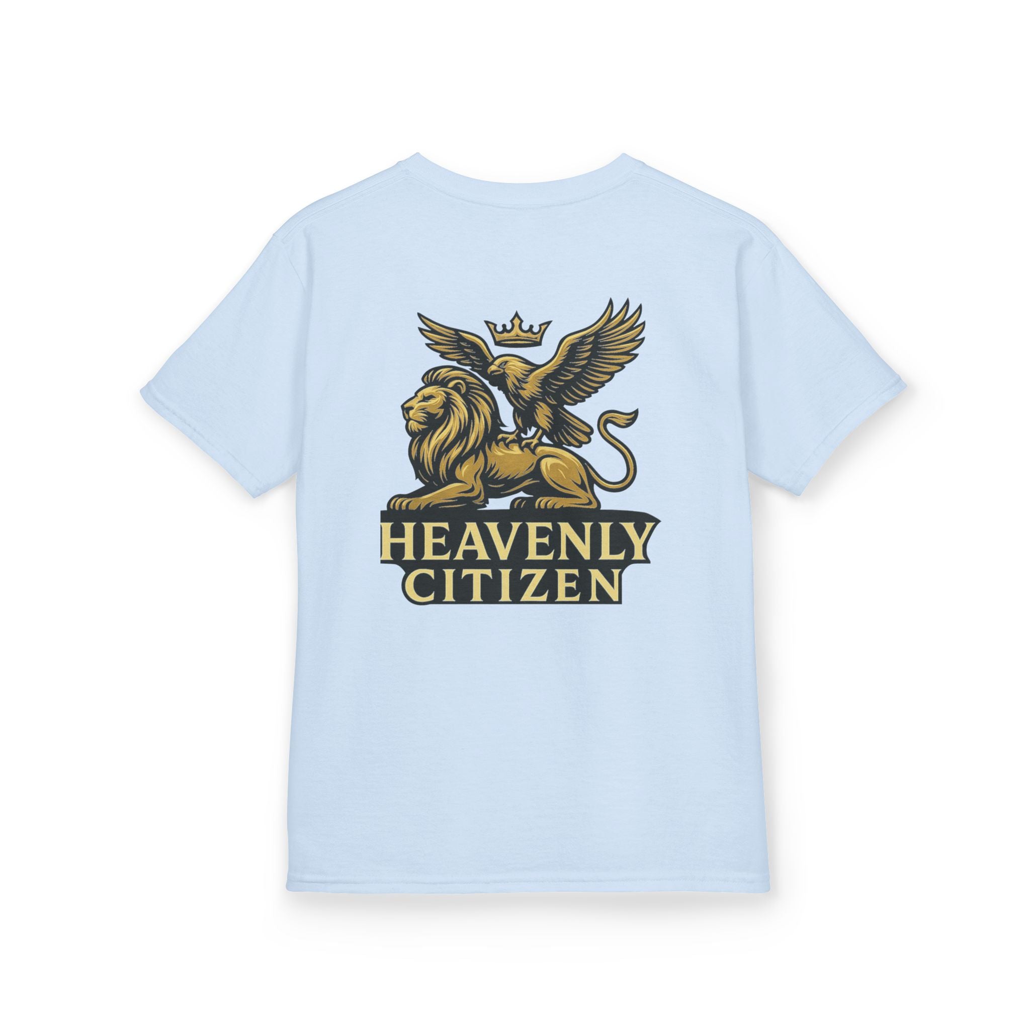 Kids T-Shirt — "Jesus Says: You Are Mine" Isaiah 43:1 with Heavenly Citizen Lion & Eagle Design