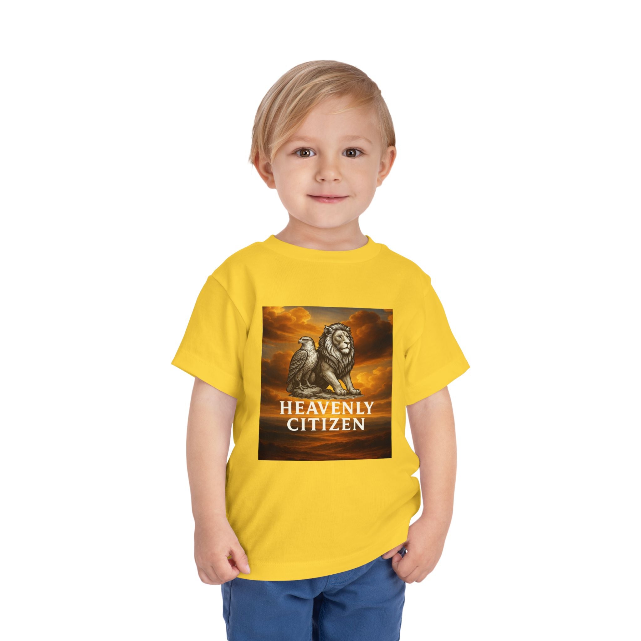Heavenly Citizen Toddler Tee — Lion & Dove Christian Shirt (Isaiah 43:1)