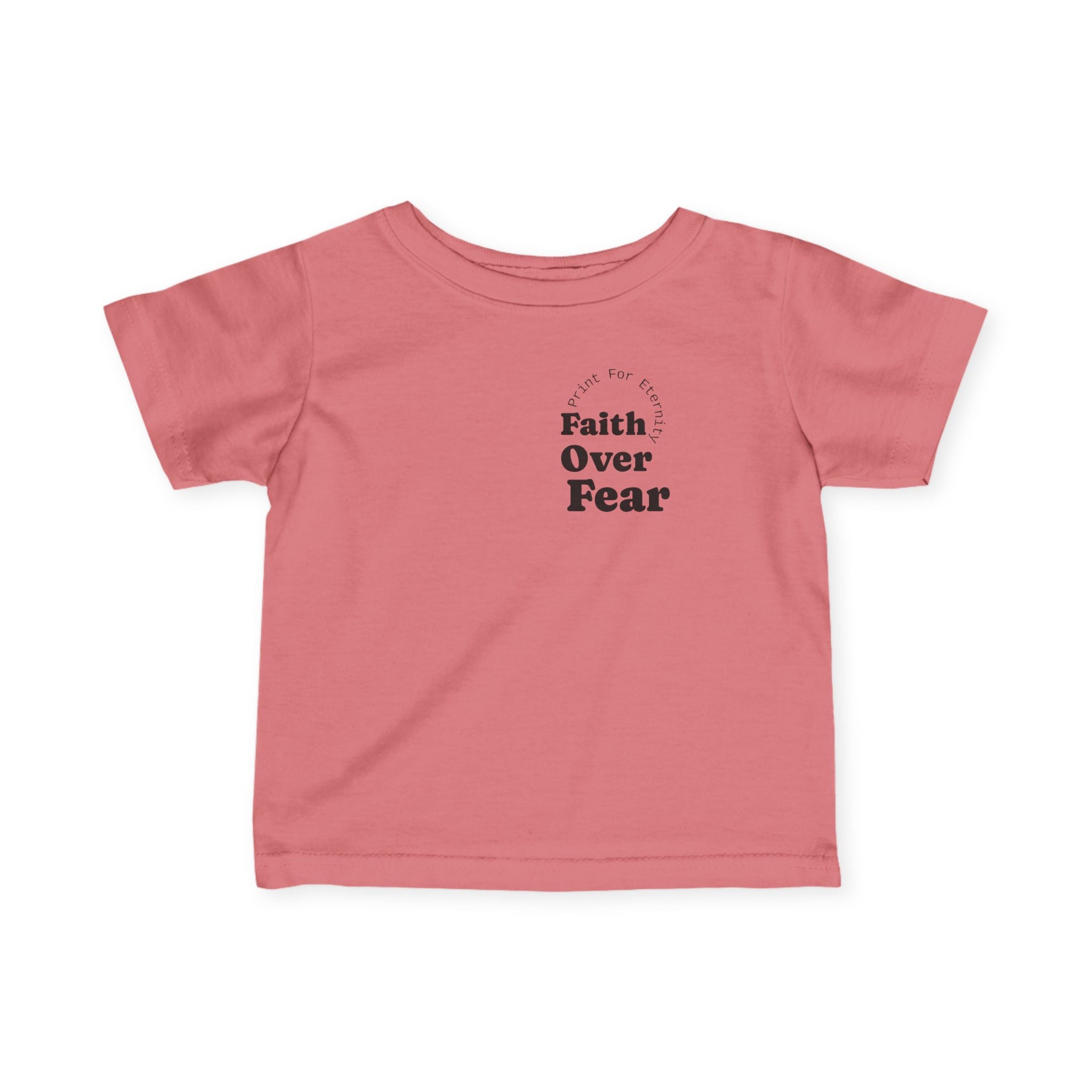 Infant Tee — "Faith Over Fear" Front & Colorful YHWH Back Baby Shirt