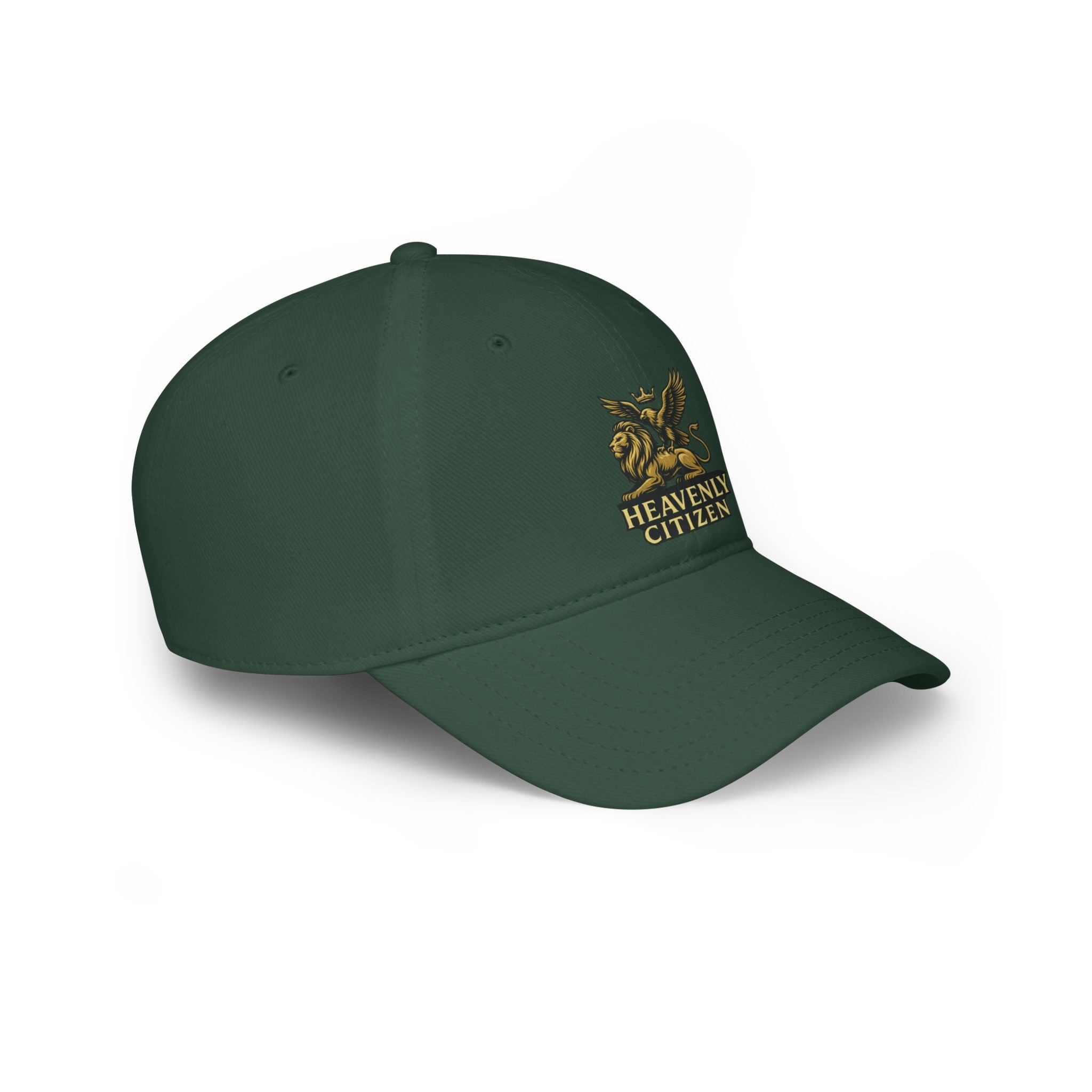 Heavenly Citizen Red Baseball Cap — Gold Griffin Crest Low-Profile Hat