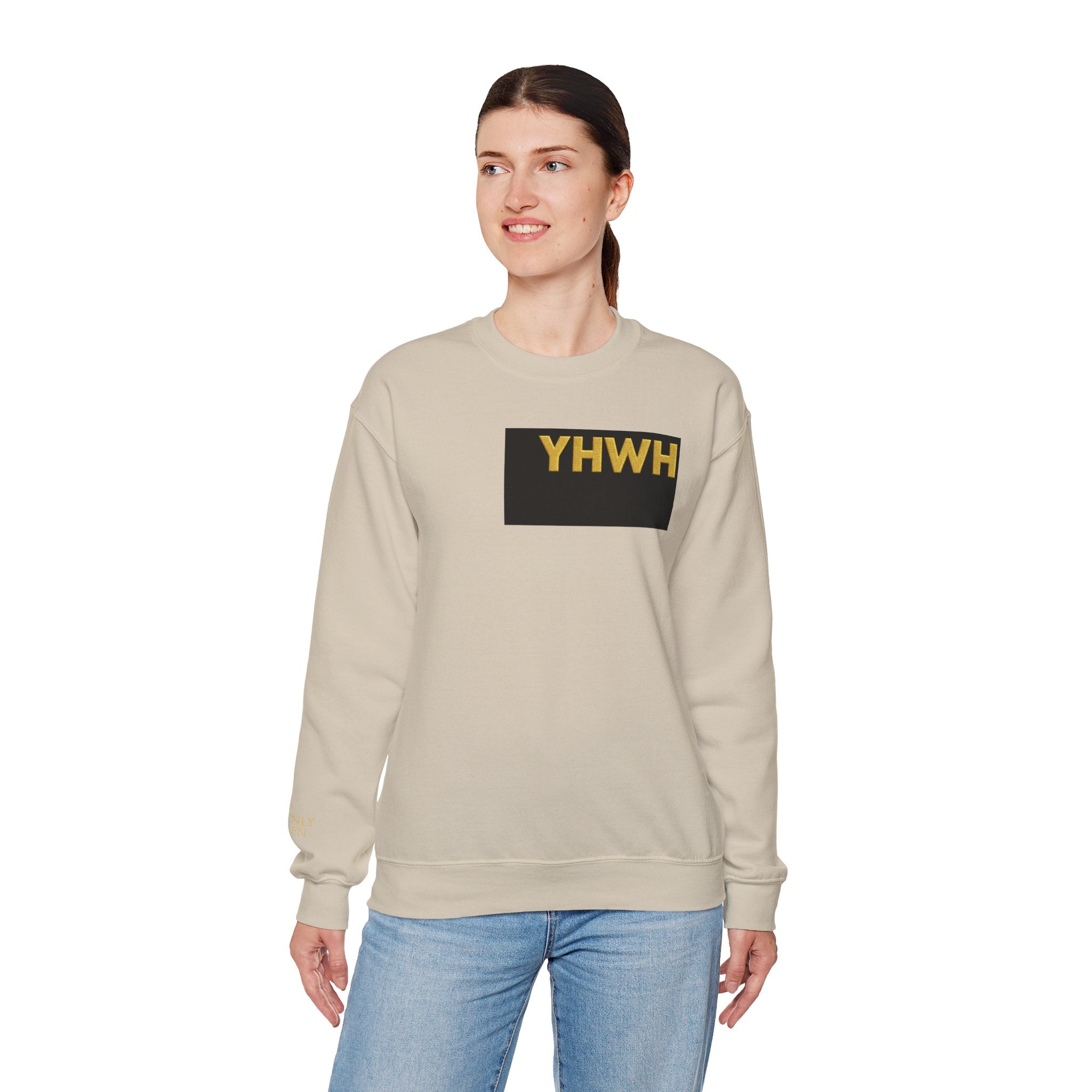 Crewneck Sweatshirt — "The King of Zion" Colorful Back Logo, Faith-Inspired Christian Gift
