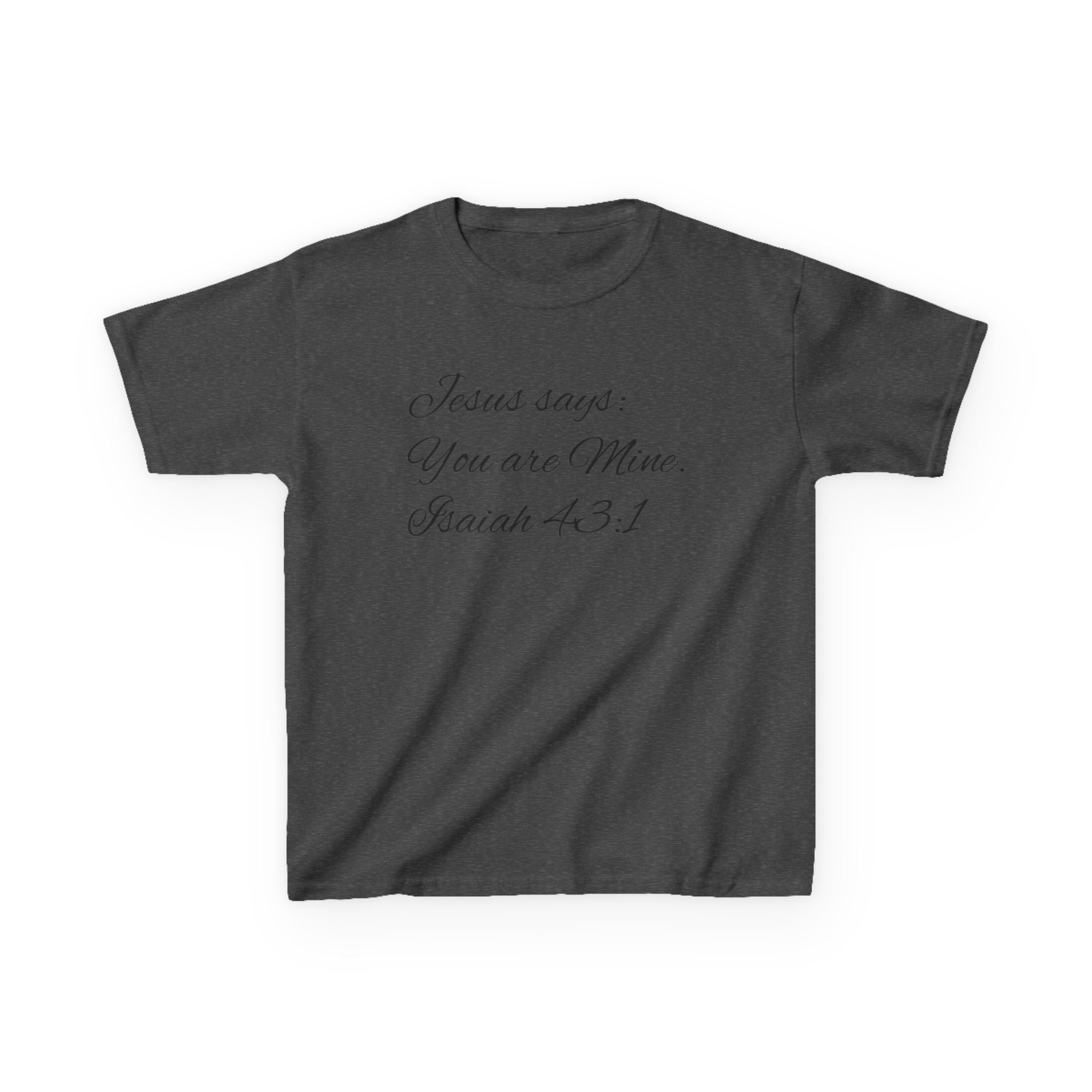 Kids T-Shirt — "Jesus Says: You Are Mine" Isaiah 43:1 with Heavenly Citizen Lion & Eagle Design
