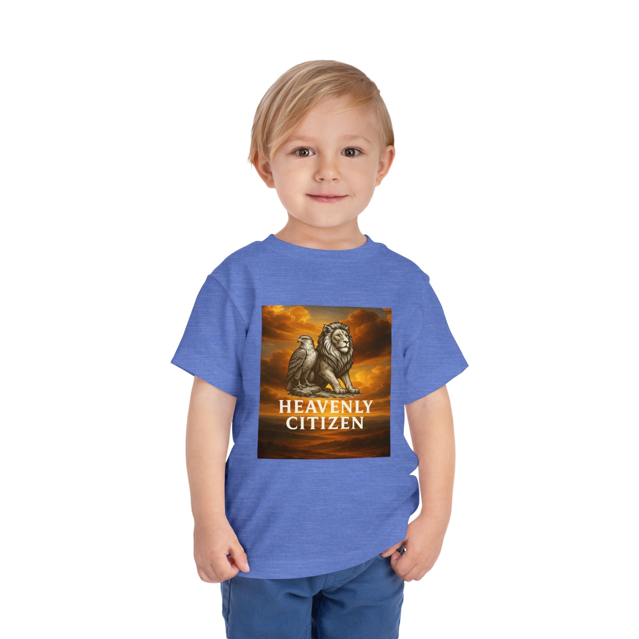 Heavenly Citizen Toddler Tee — Lion & Dove Christian Shirt (Isaiah 43:1)