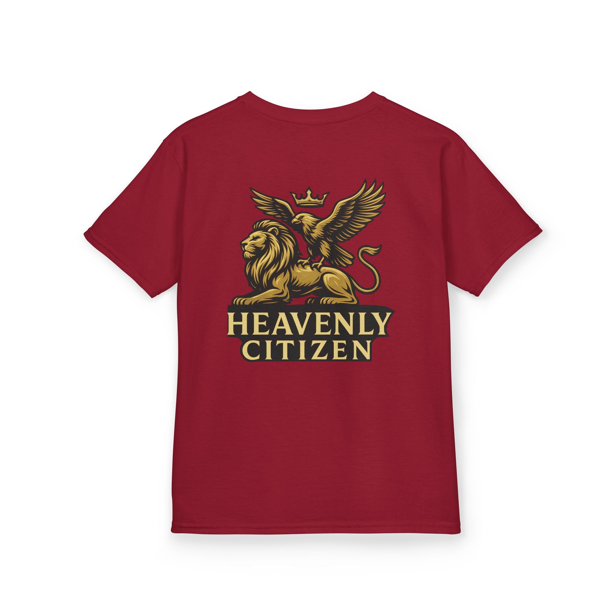 Kids T-Shirt — "Jesus Says: You Are Mine" Isaiah 43:1 with Heavenly Citizen Lion & Eagle Design
