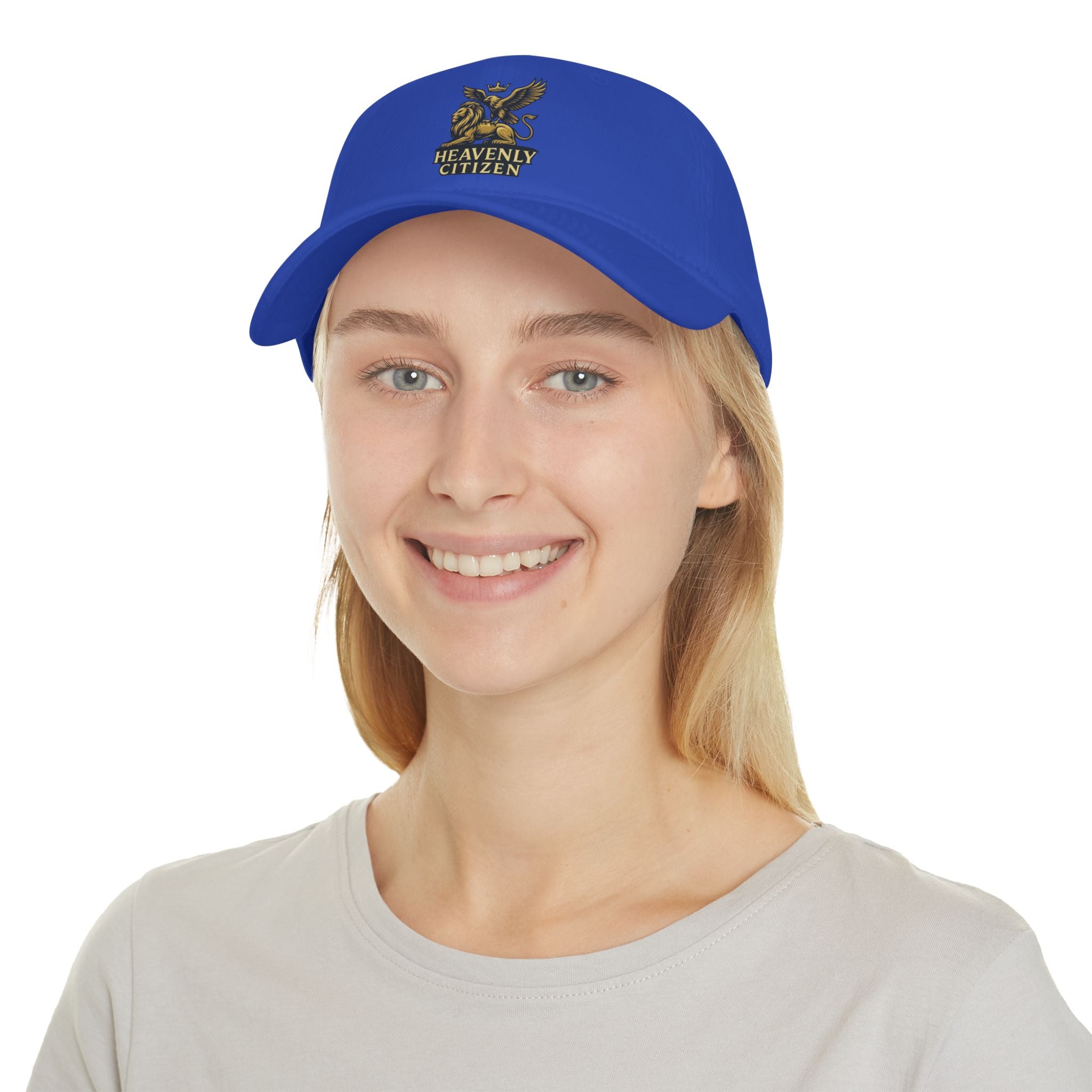 Heavenly Citizen Red Baseball Cap — Gold Griffin Crest Low-Profile Hat