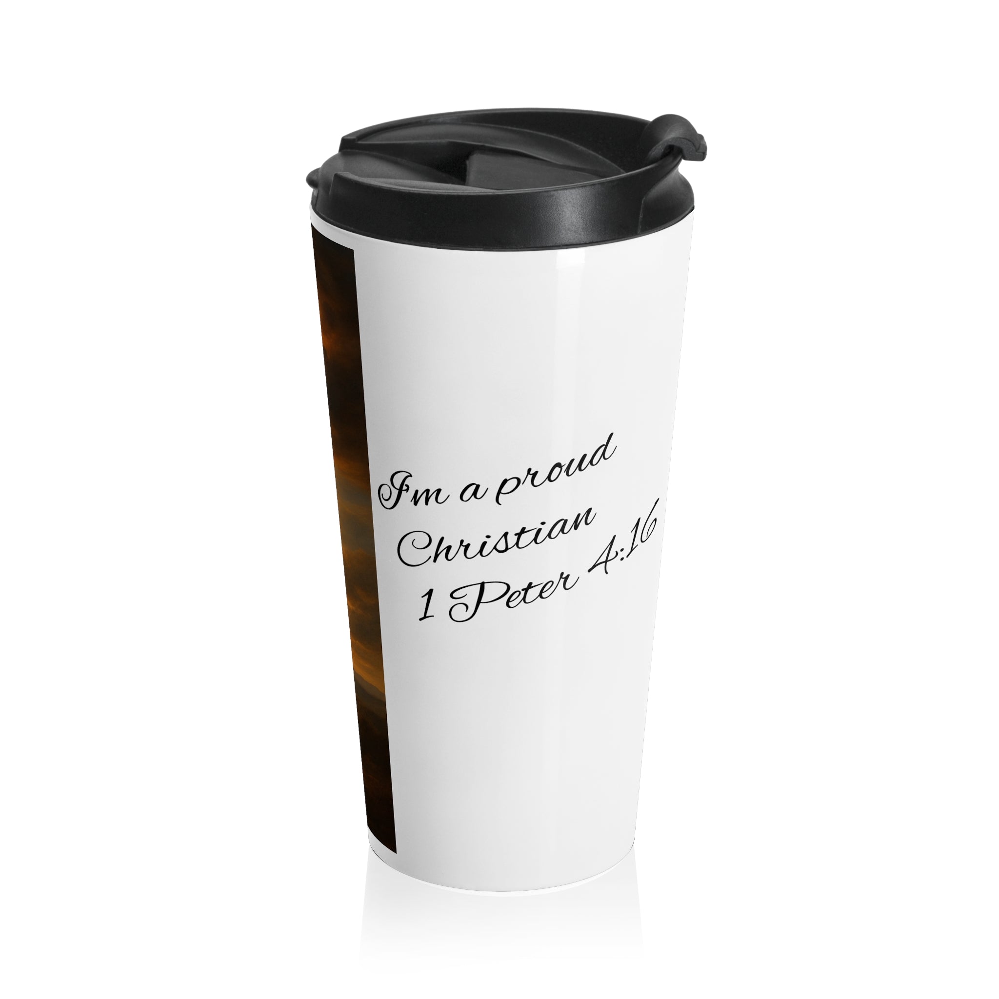 Travel Mug — ‘Heavenly Citizen’ Eagle Stainless Steel Travel Mug (Inspirational, Religious Gift)