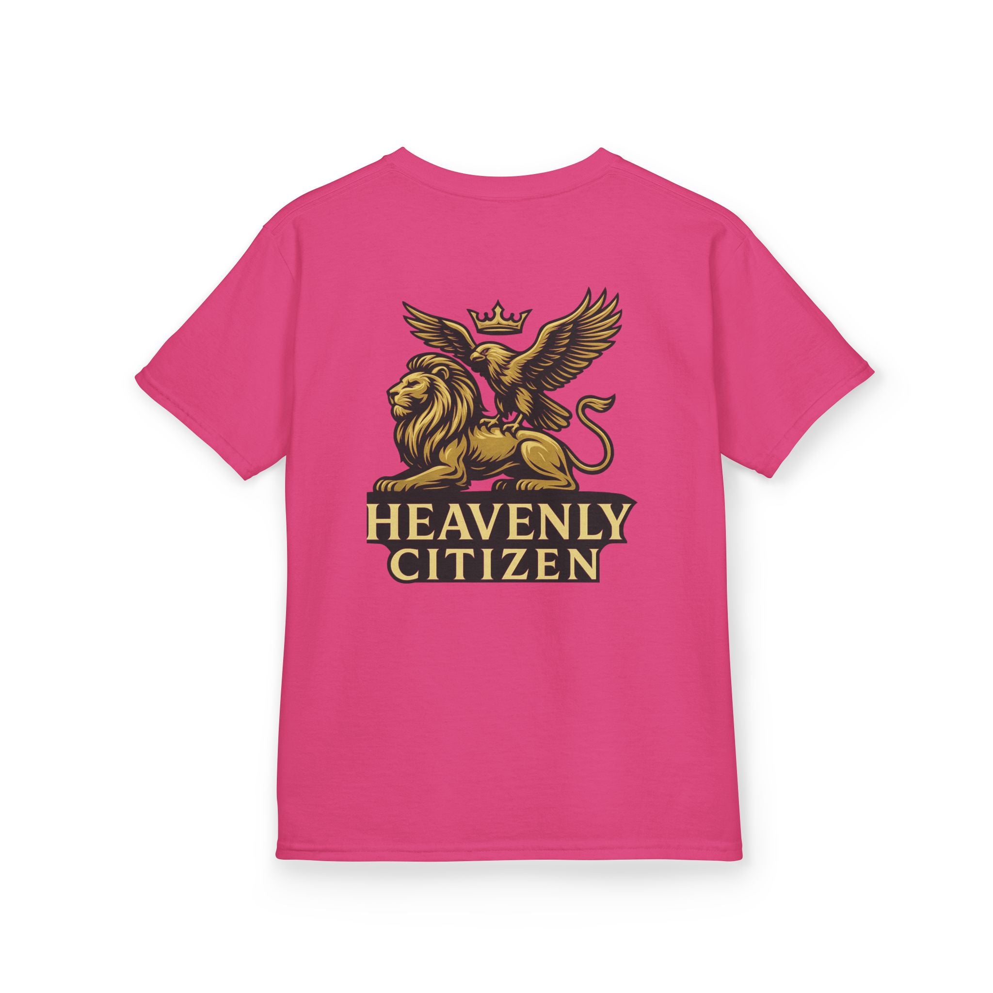 Kids T-Shirt — "Jesus Says: You Are Mine" Isaiah 43:1 with Heavenly Citizen Lion & Eagle Design