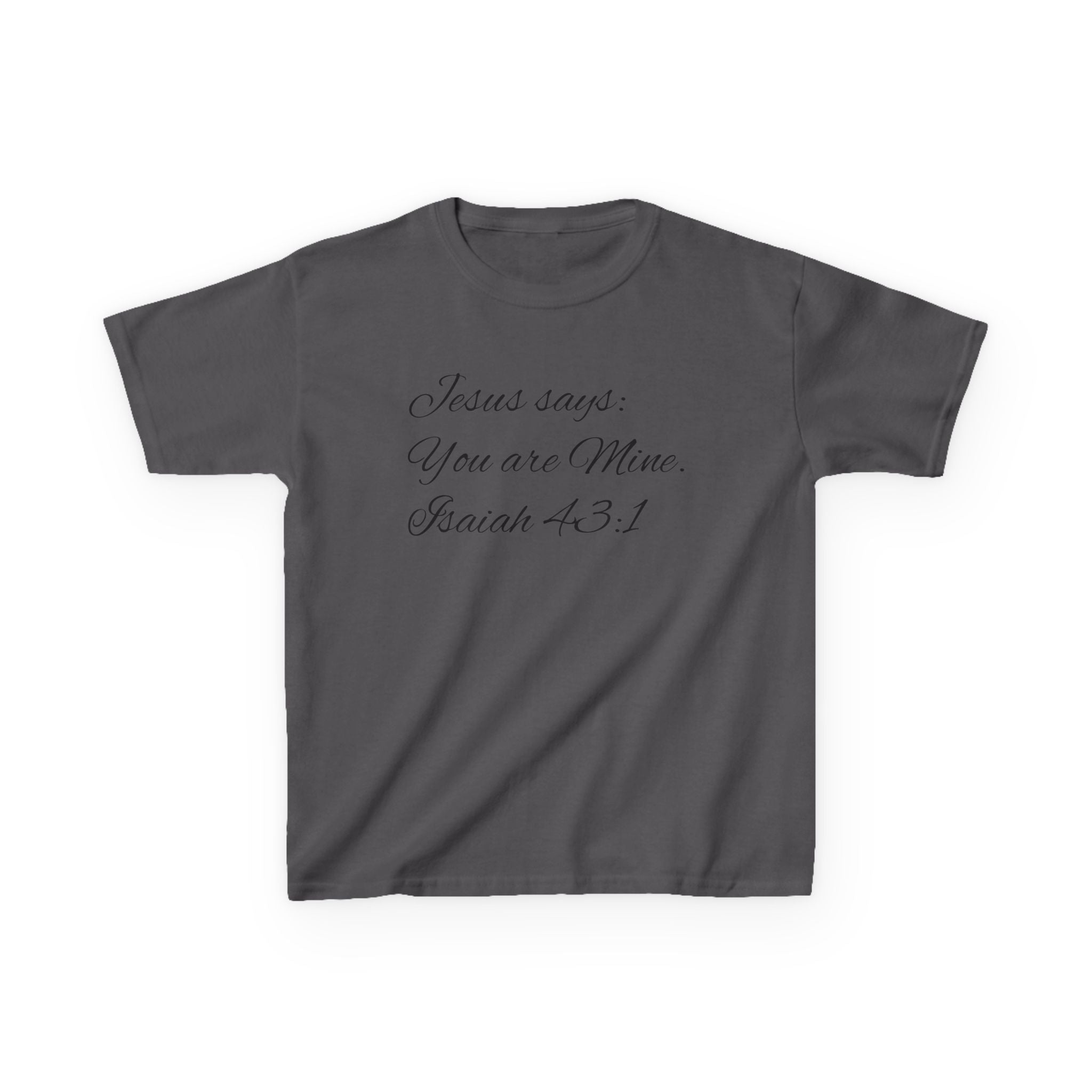 Kids T-Shirt — "Jesus Says: You Are Mine" Isaiah 43:1 with Heavenly Citizen Lion & Eagle Design