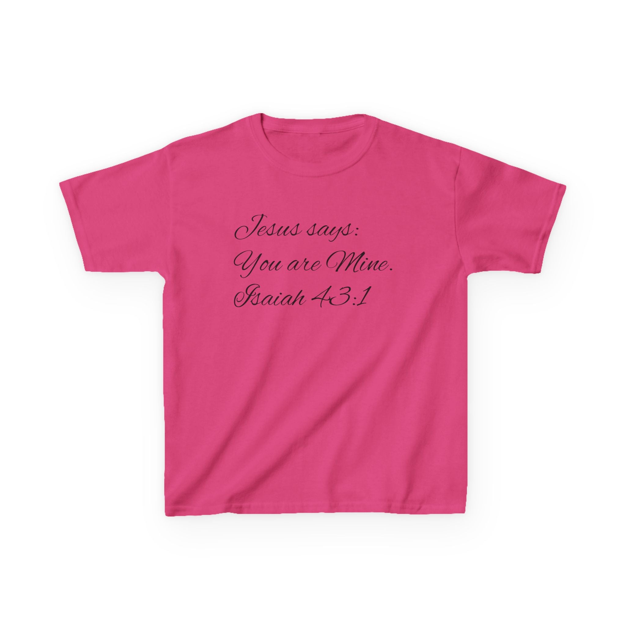 Kids T-Shirt — "Jesus Says: You Are Mine" Isaiah 43:1 with Heavenly Citizen Lion & Eagle Design