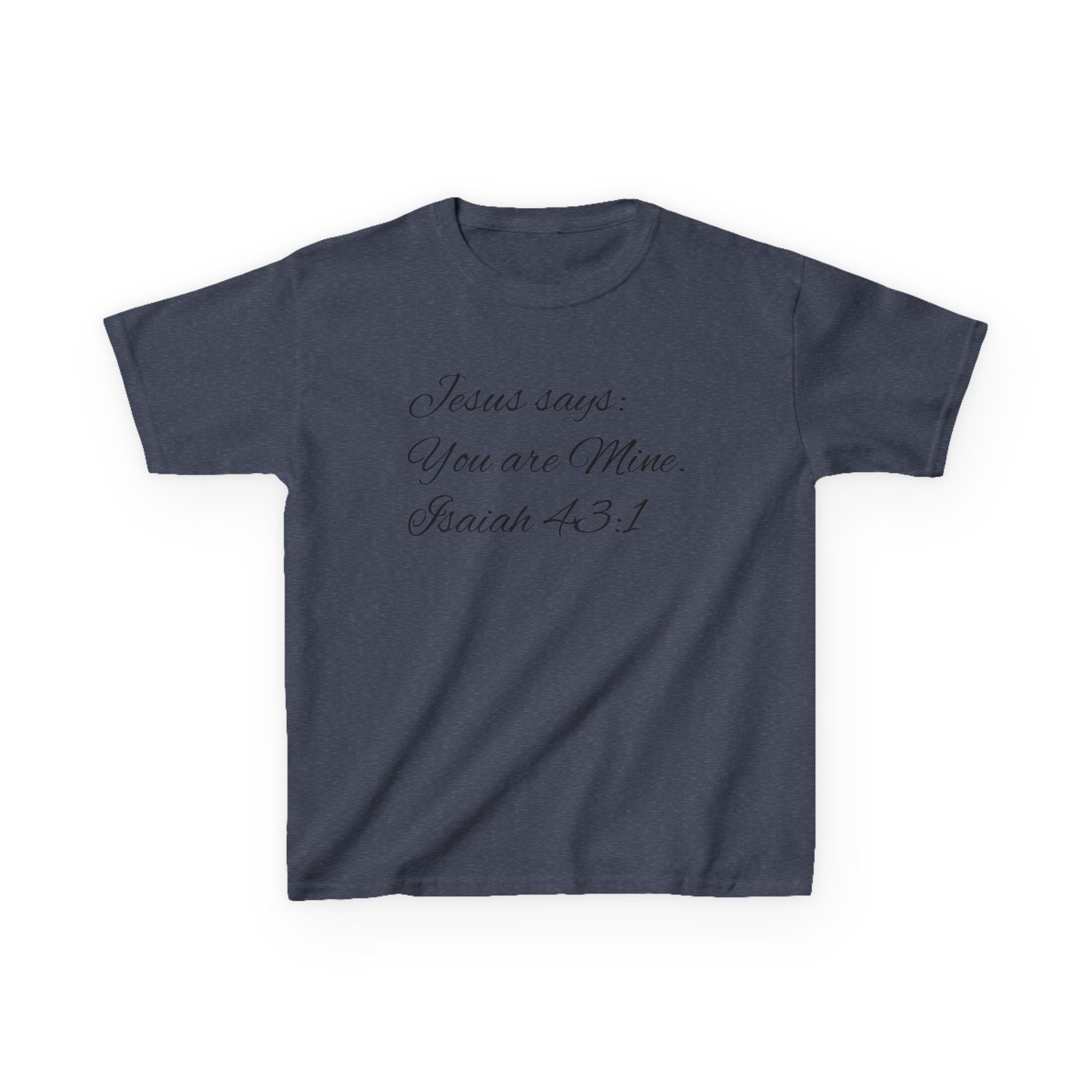 Kids T-Shirt — "Jesus Says: You Are Mine" Isaiah 43:1 with Heavenly Citizen Lion & Eagle Design