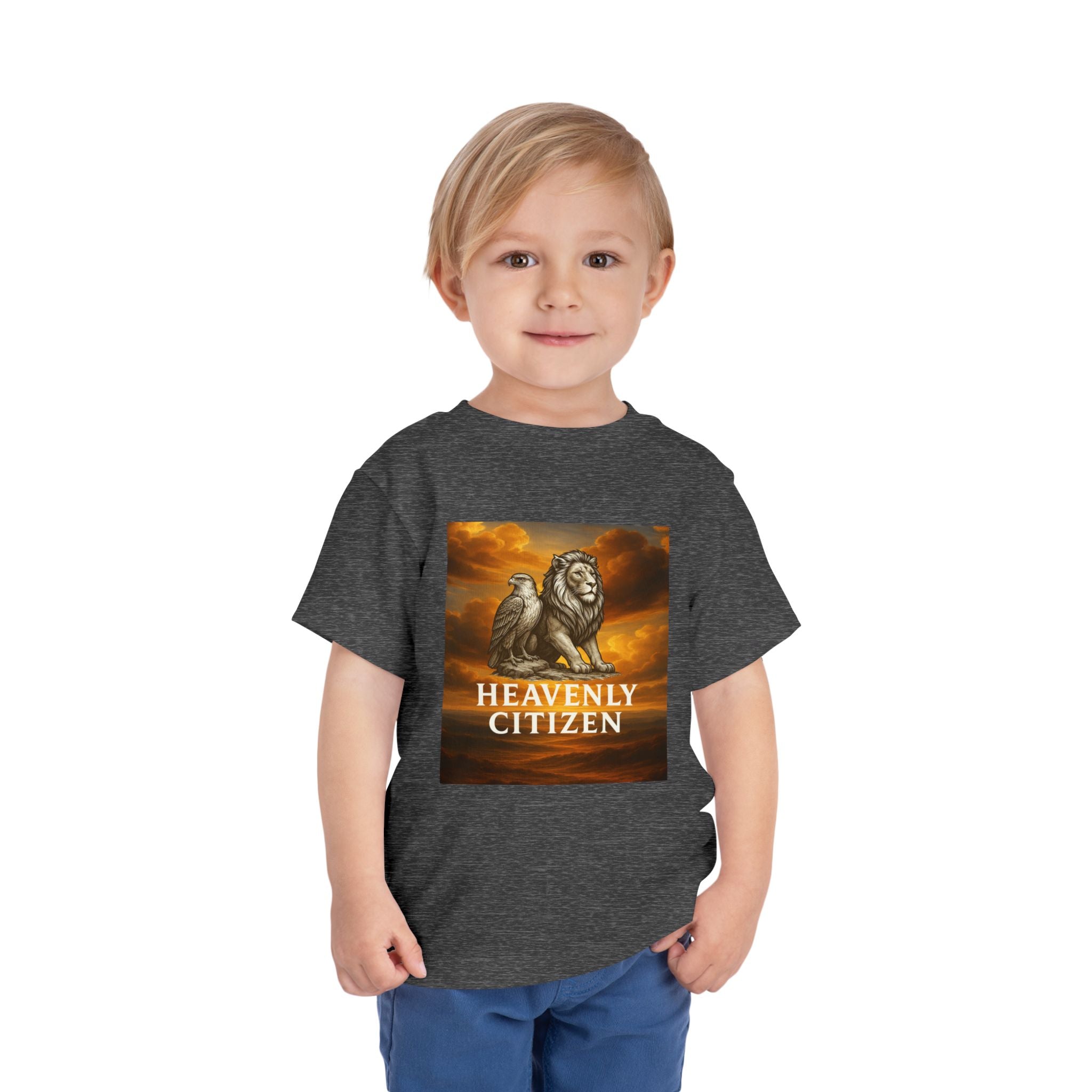 Heavenly Citizen Toddler Tee — Lion & Dove Christian Shirt (Isaiah 43:1)