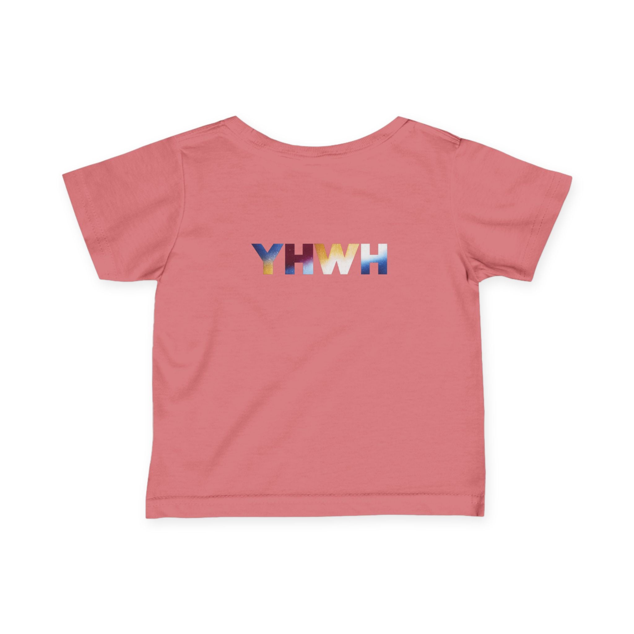 Infant Tee — "Faith Over Fear" Front & Colorful YHWH Back Baby Shirt