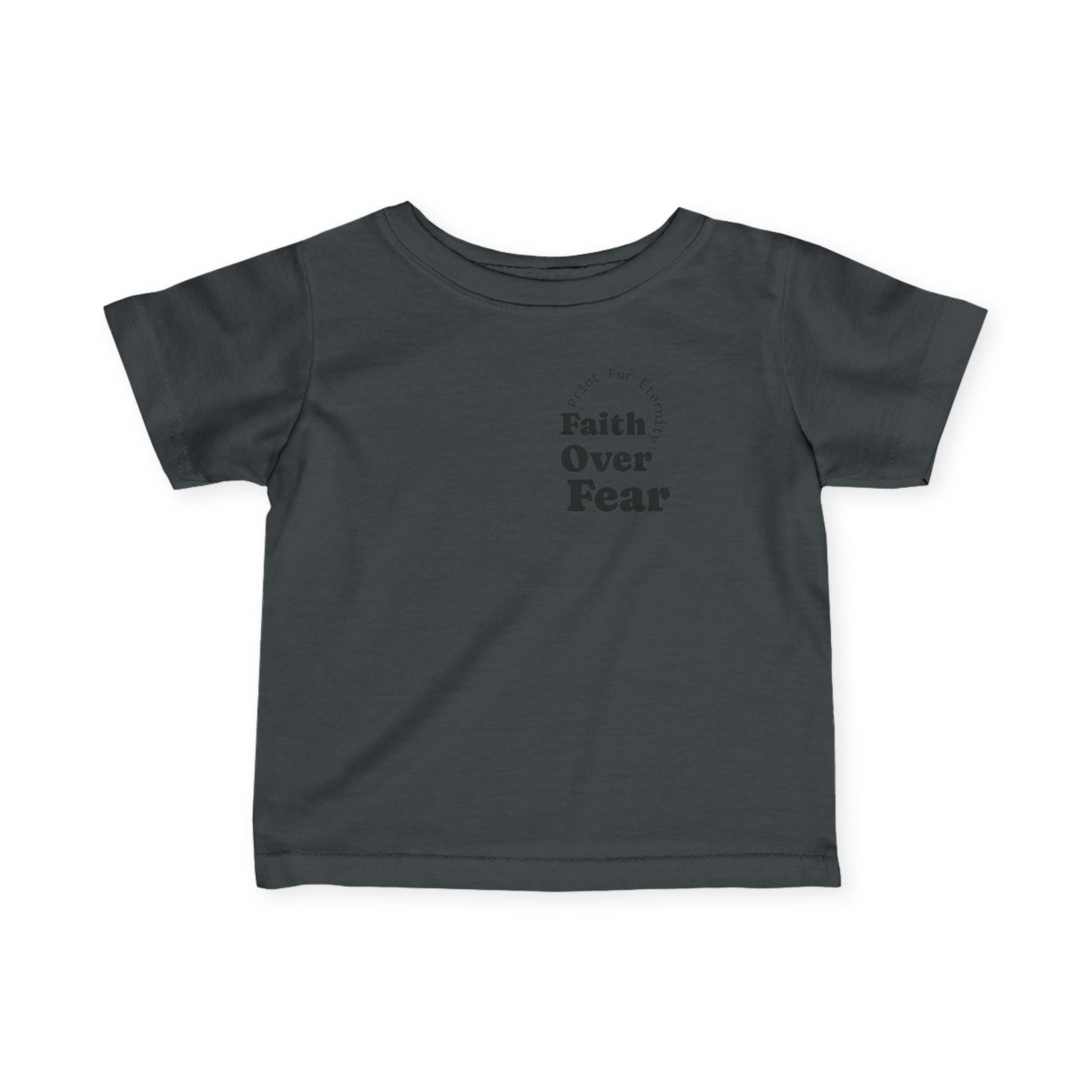Infant Tee — "Faith Over Fear" Front & Colorful YHWH Back Baby Shirt