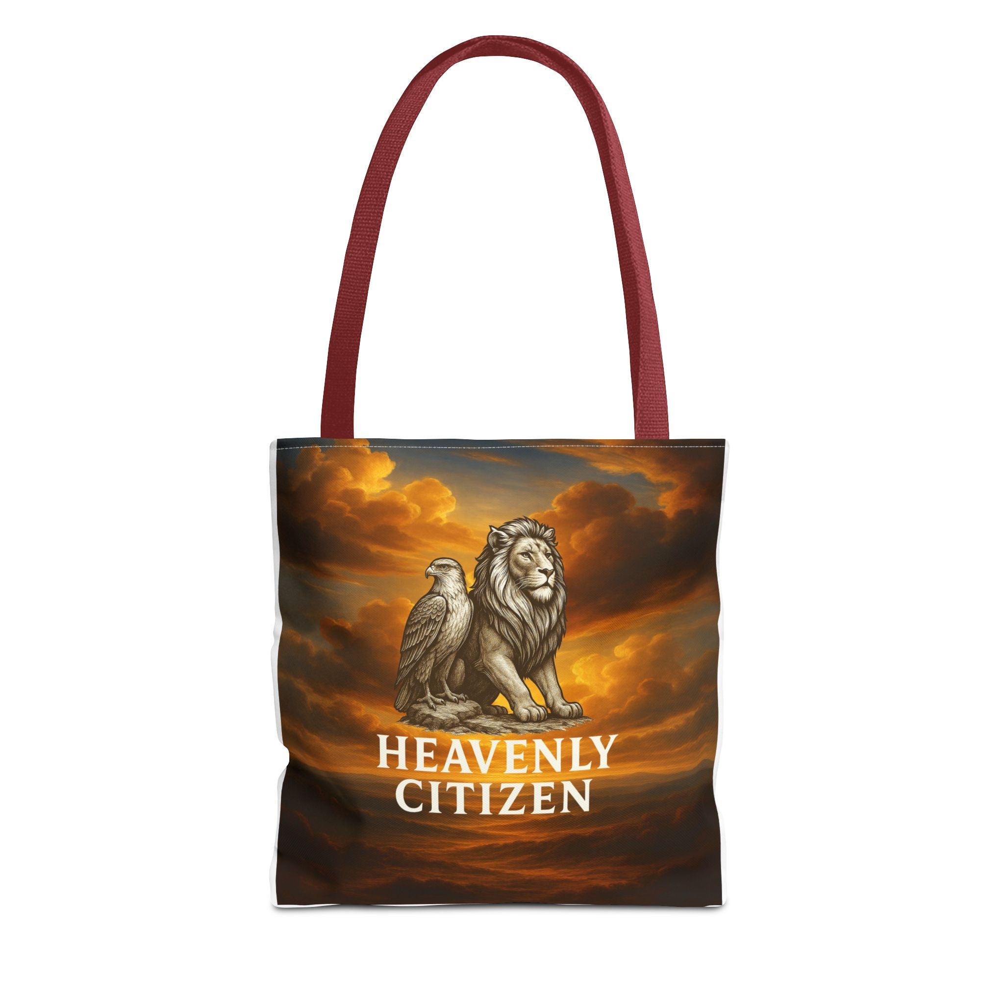 Heavenly Citizen Tote Bag — Lion & Eagle Inspirational Cloud Design