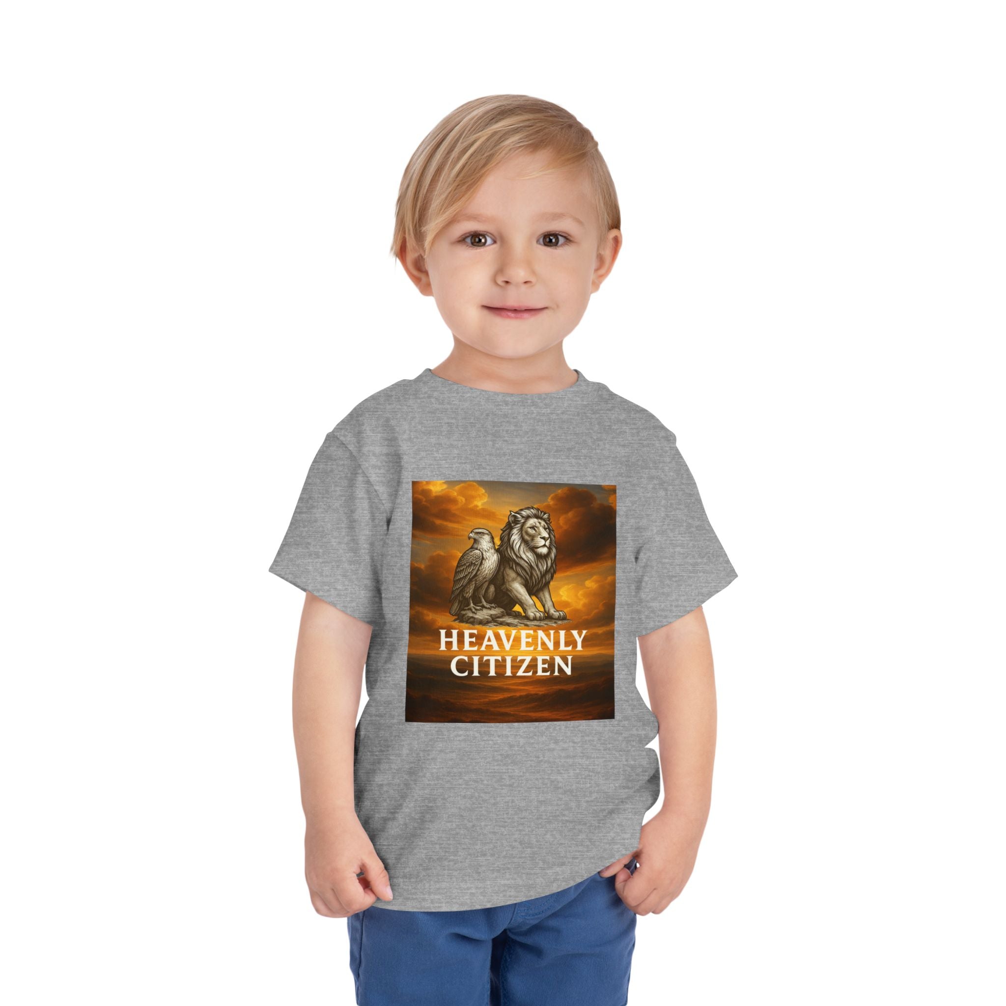 Heavenly Citizen Toddler Tee — Lion & Dove Christian Shirt (Isaiah 43:1)