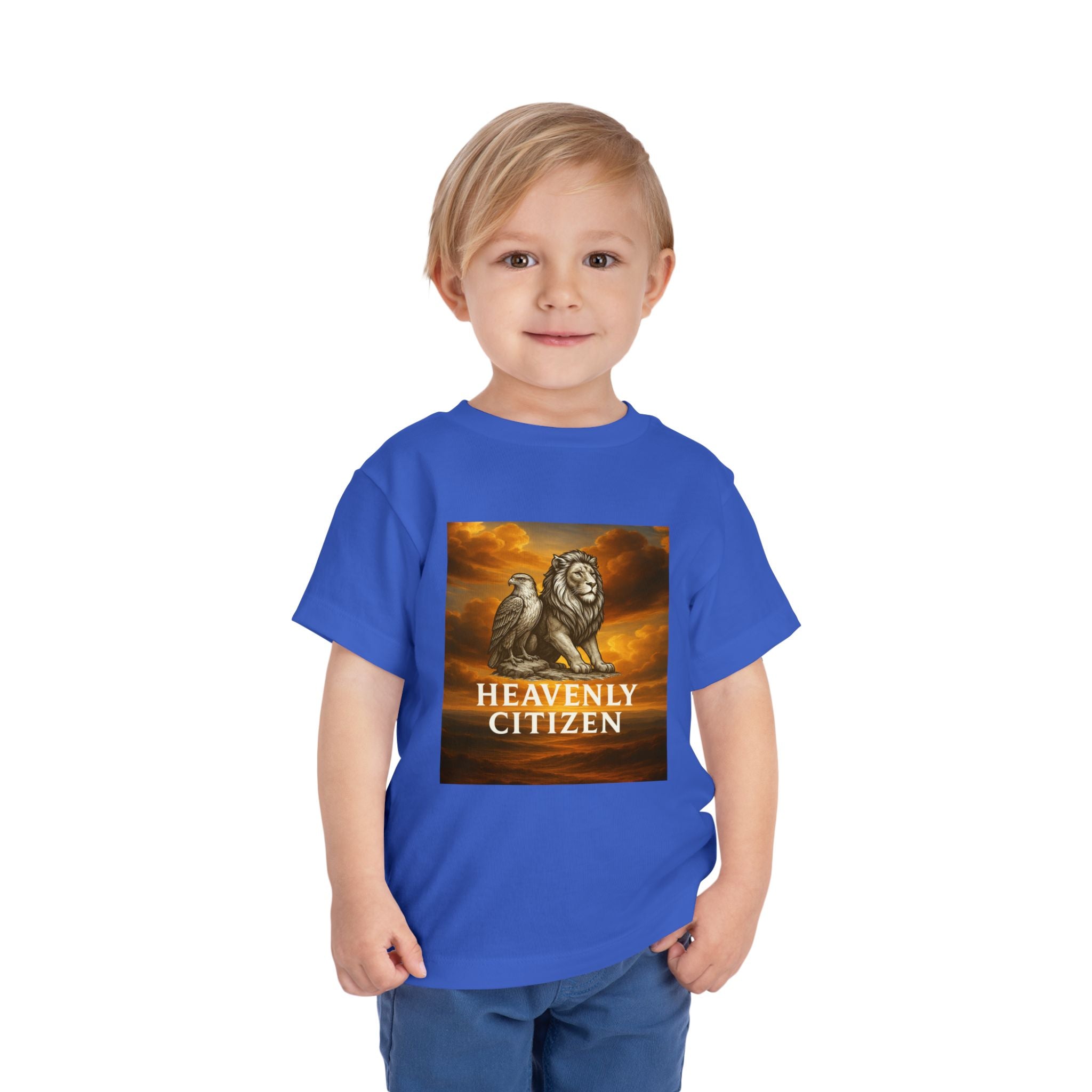 Heavenly Citizen Toddler Tee — Lion & Dove Christian Shirt (Isaiah 43:1)
