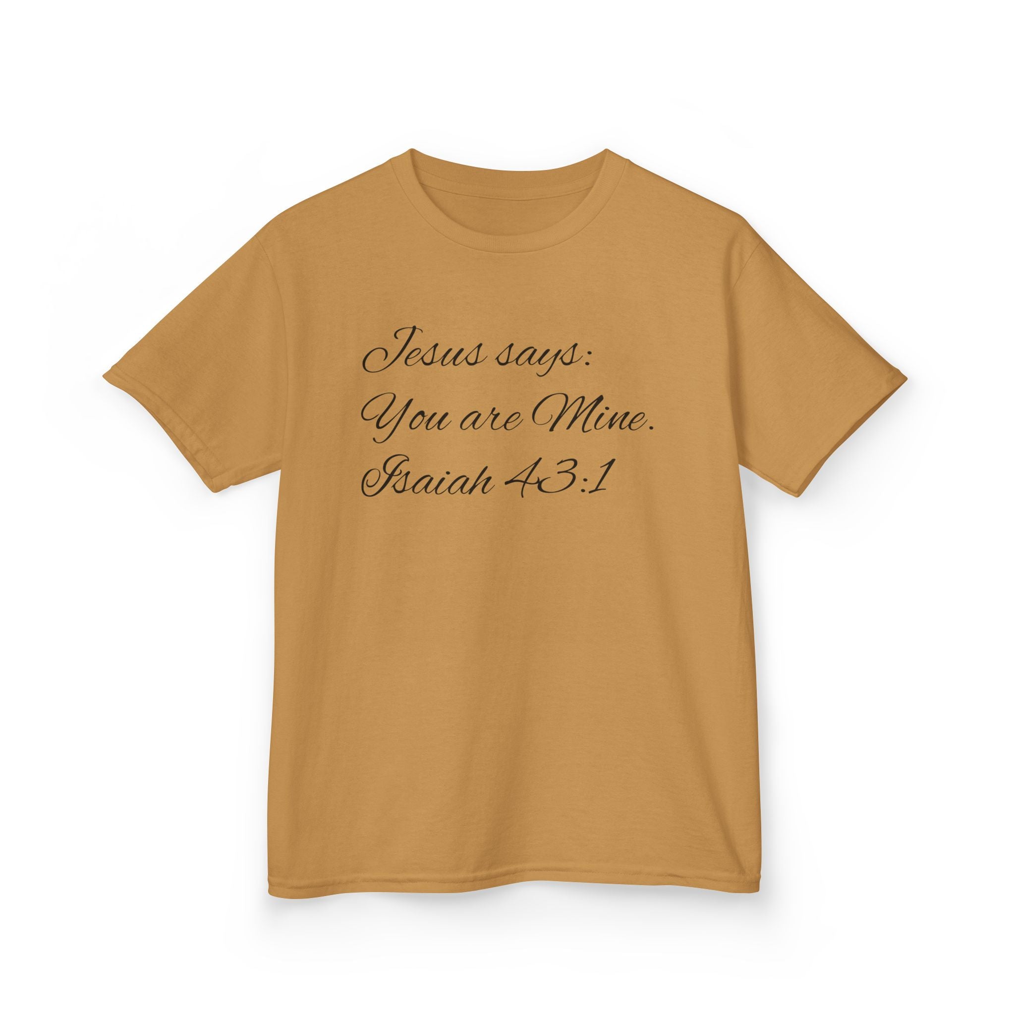 Kids T-Shirt — "Jesus Says: You Are Mine" Isaiah 43:1 with Heavenly Citizen Lion & Eagle Design
