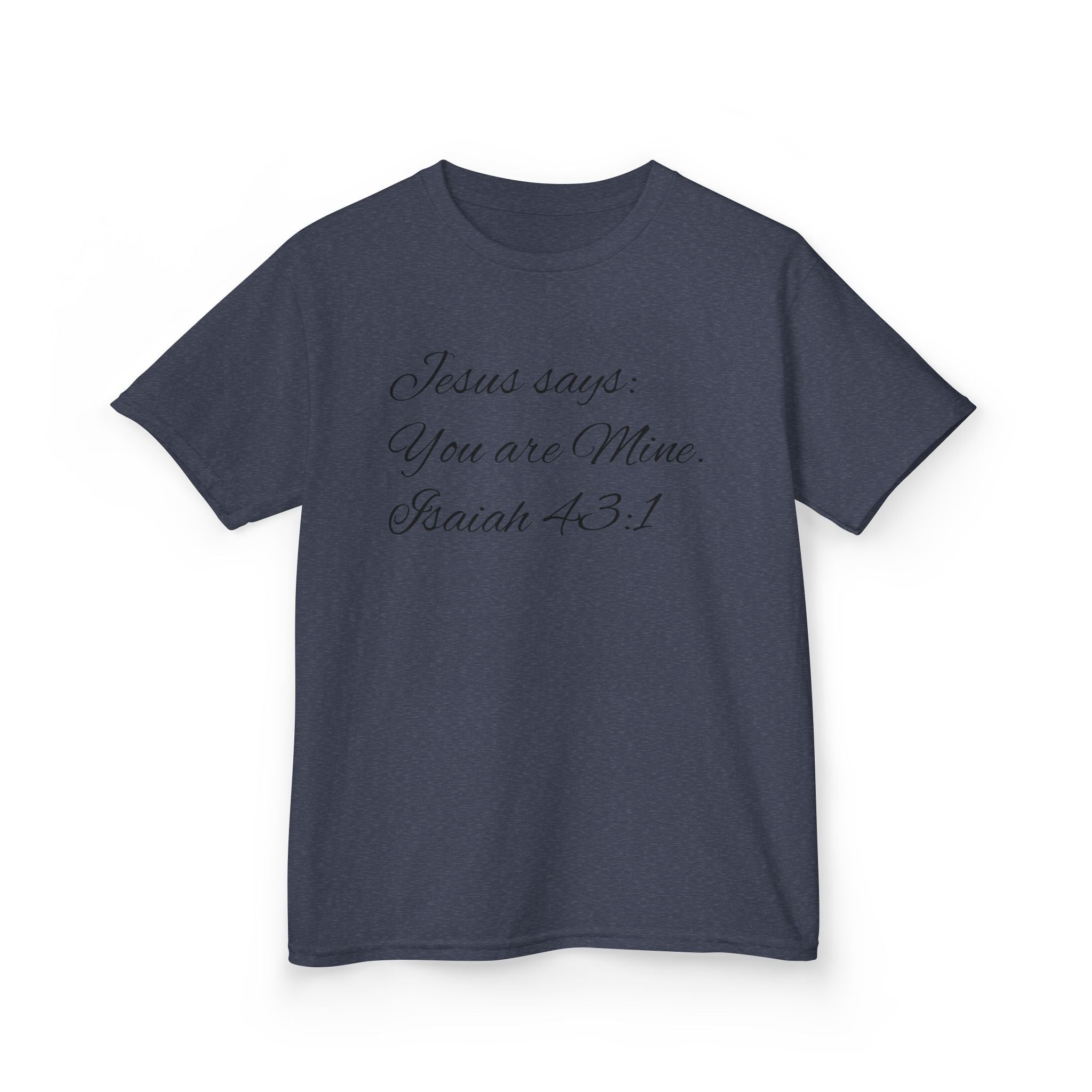 Kids T-Shirt — "Jesus Says: You Are Mine" Isaiah 43:1 with Heavenly Citizen Lion & Eagle Design