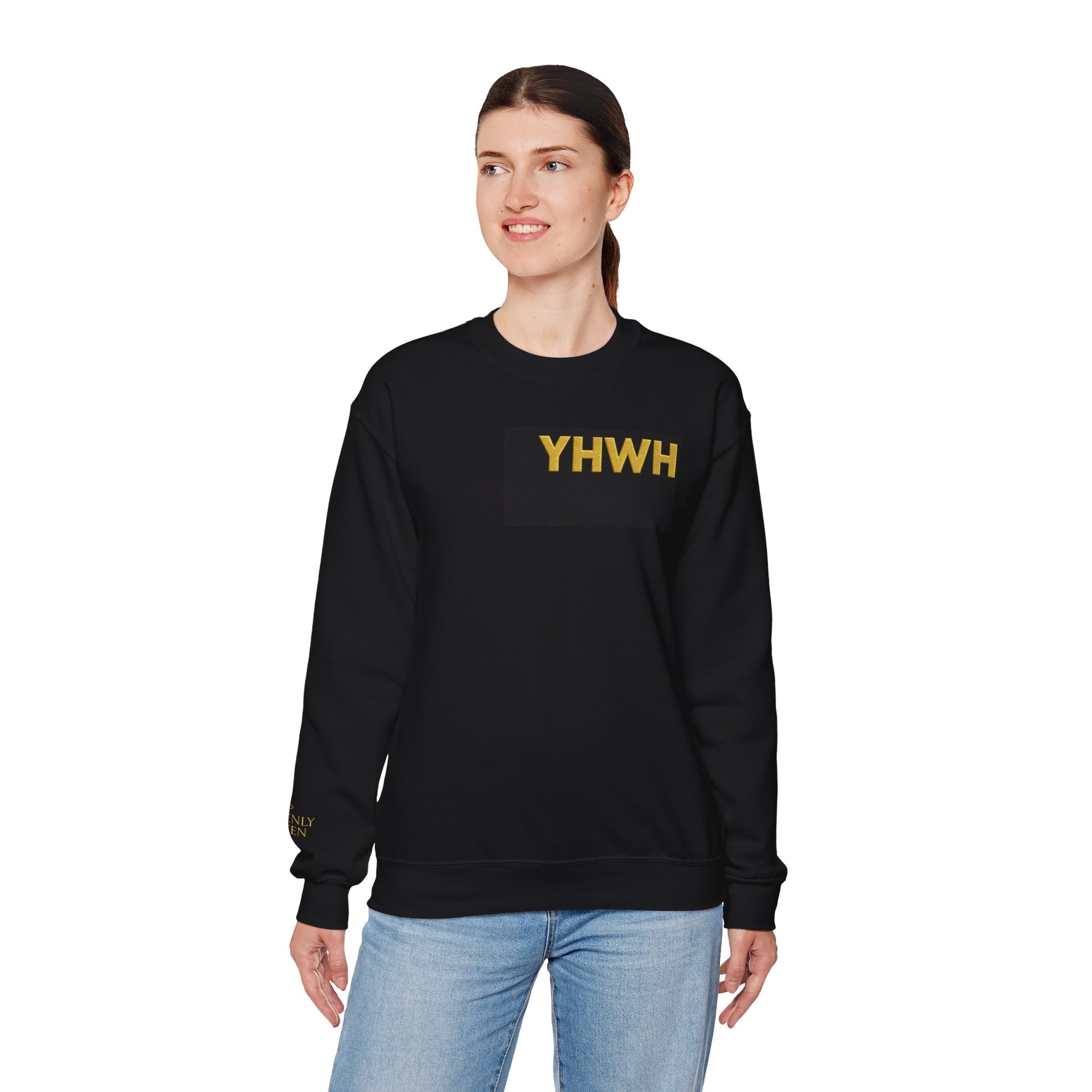 Crewneck Sweatshirt — "The King of Zion" Colorful Back Logo, Faith-Inspired Christian Gift