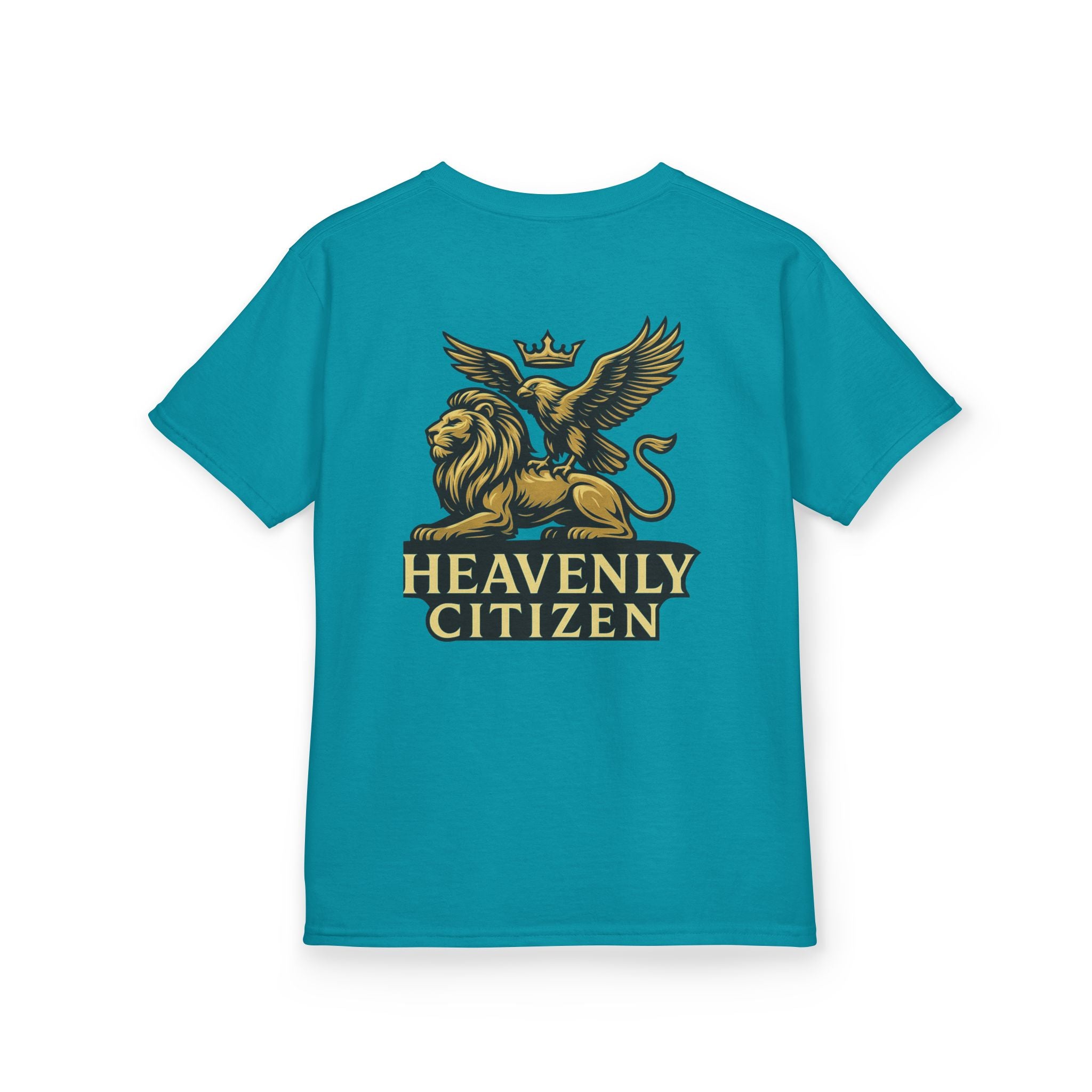 Kids T-Shirt — "Jesus Says: You Are Mine" Isaiah 43:1 with Heavenly Citizen Lion & Eagle Design