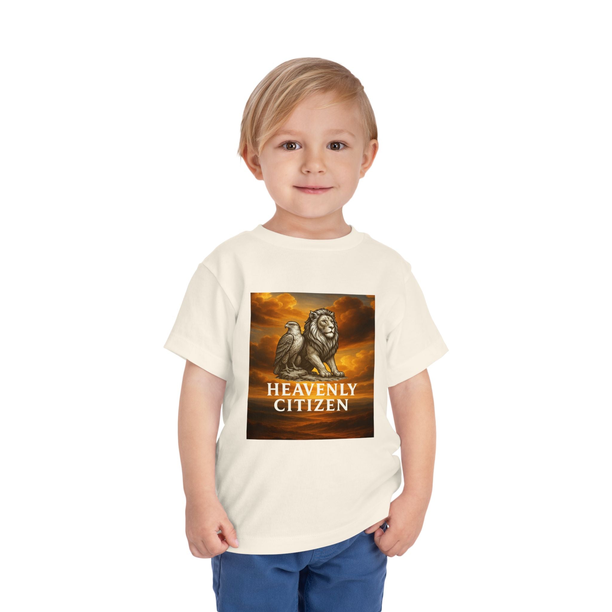 Heavenly Citizen Toddler Tee — Lion & Dove Christian Shirt (Isaiah 43:1)