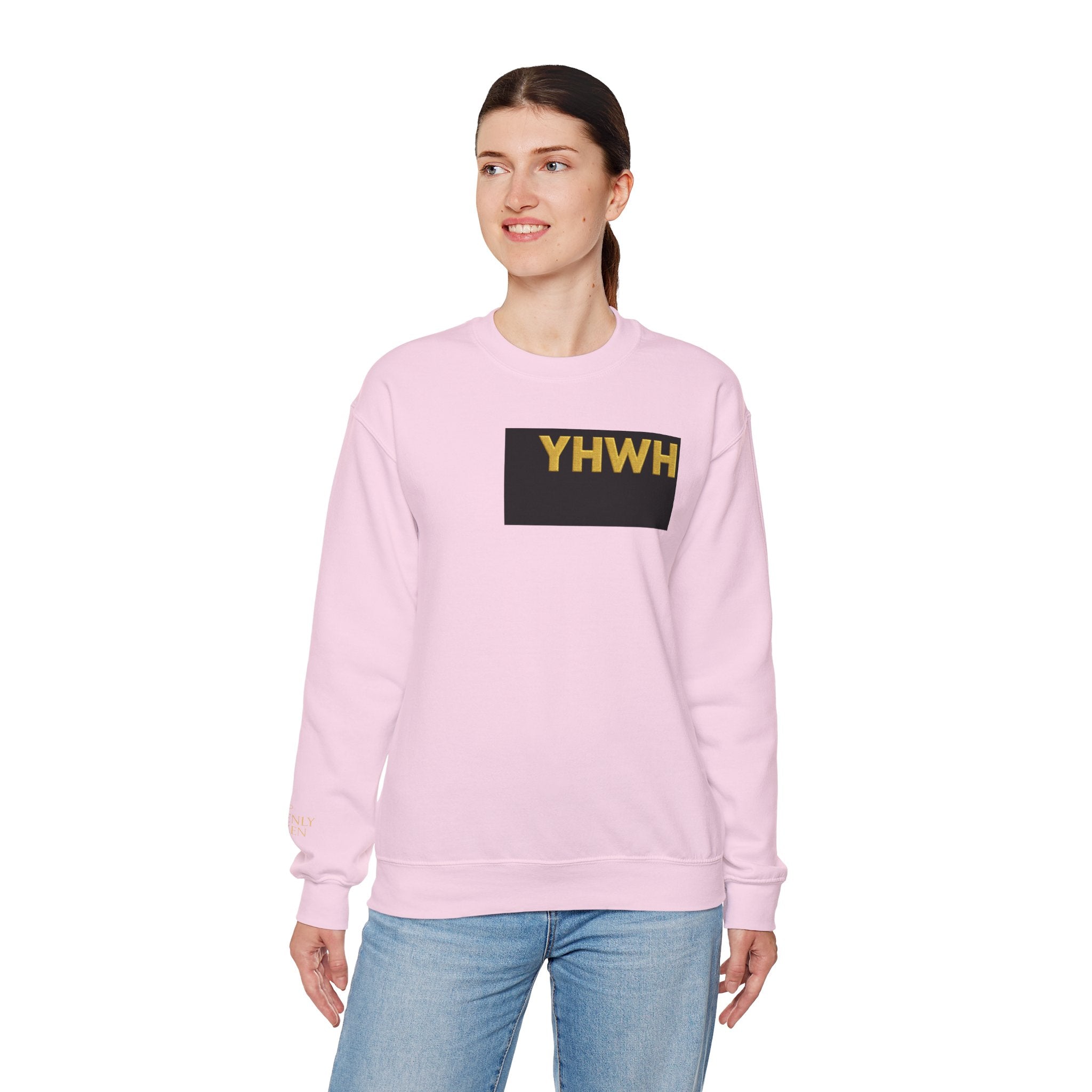 Crewneck Sweatshirt — "The King of Zion" Colorful Back Logo, Faith-Inspired Christian Gift