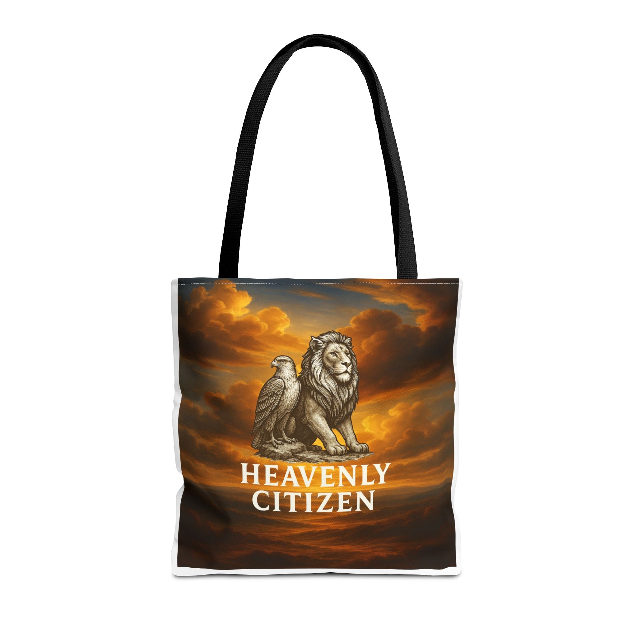 Heavenly Citizen Tote Bag — Lion & Eagle Inspirational Cloud Design