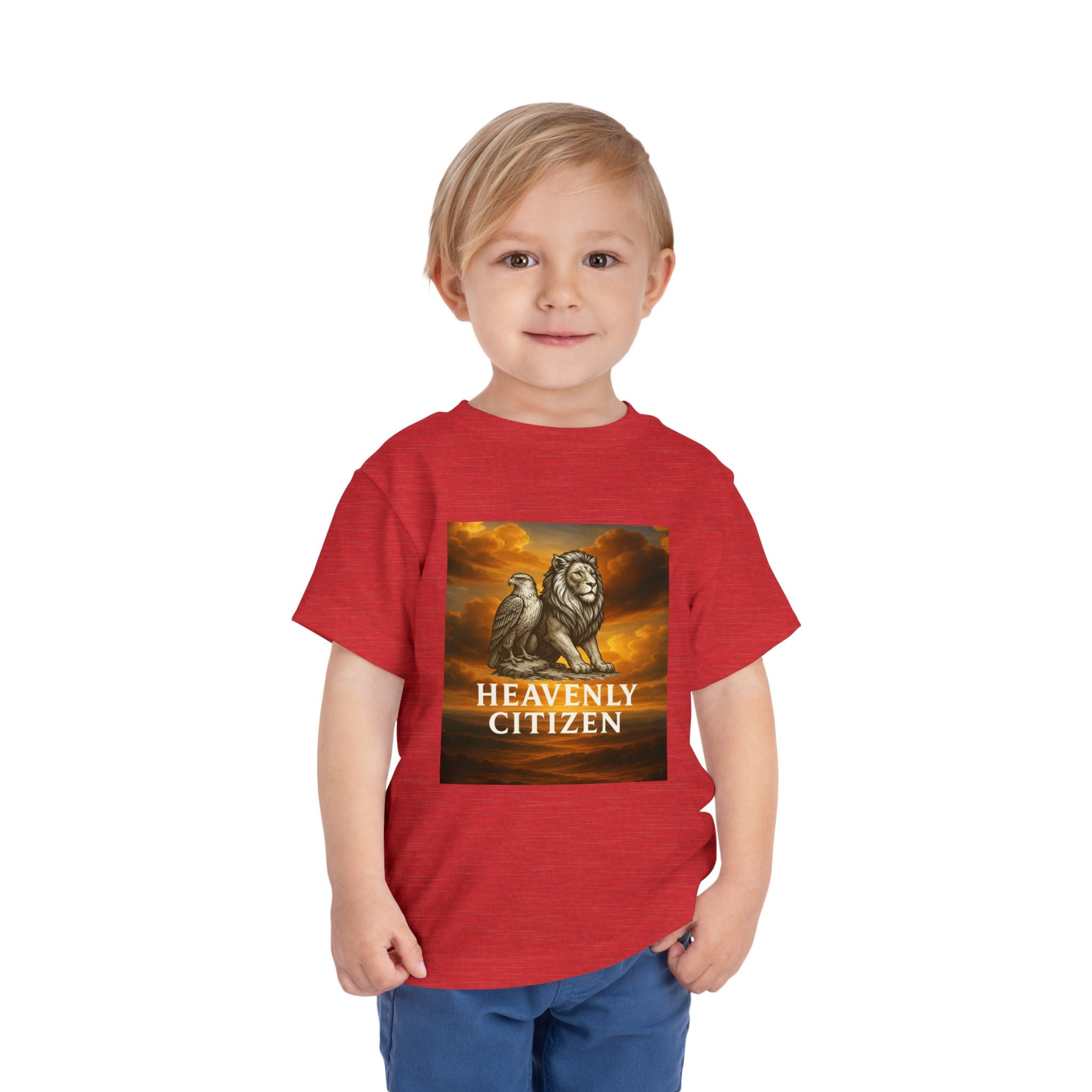 Heavenly Citizen Toddler Tee — Lion & Dove Christian Shirt (Isaiah 43:1)