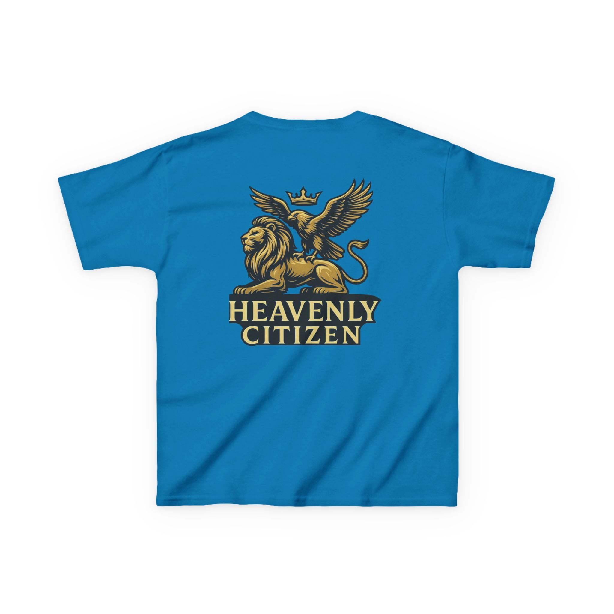 Kids T-Shirt — "Jesus Says: You Are Mine" Isaiah 43:1 with Heavenly Citizen Lion & Eagle Design