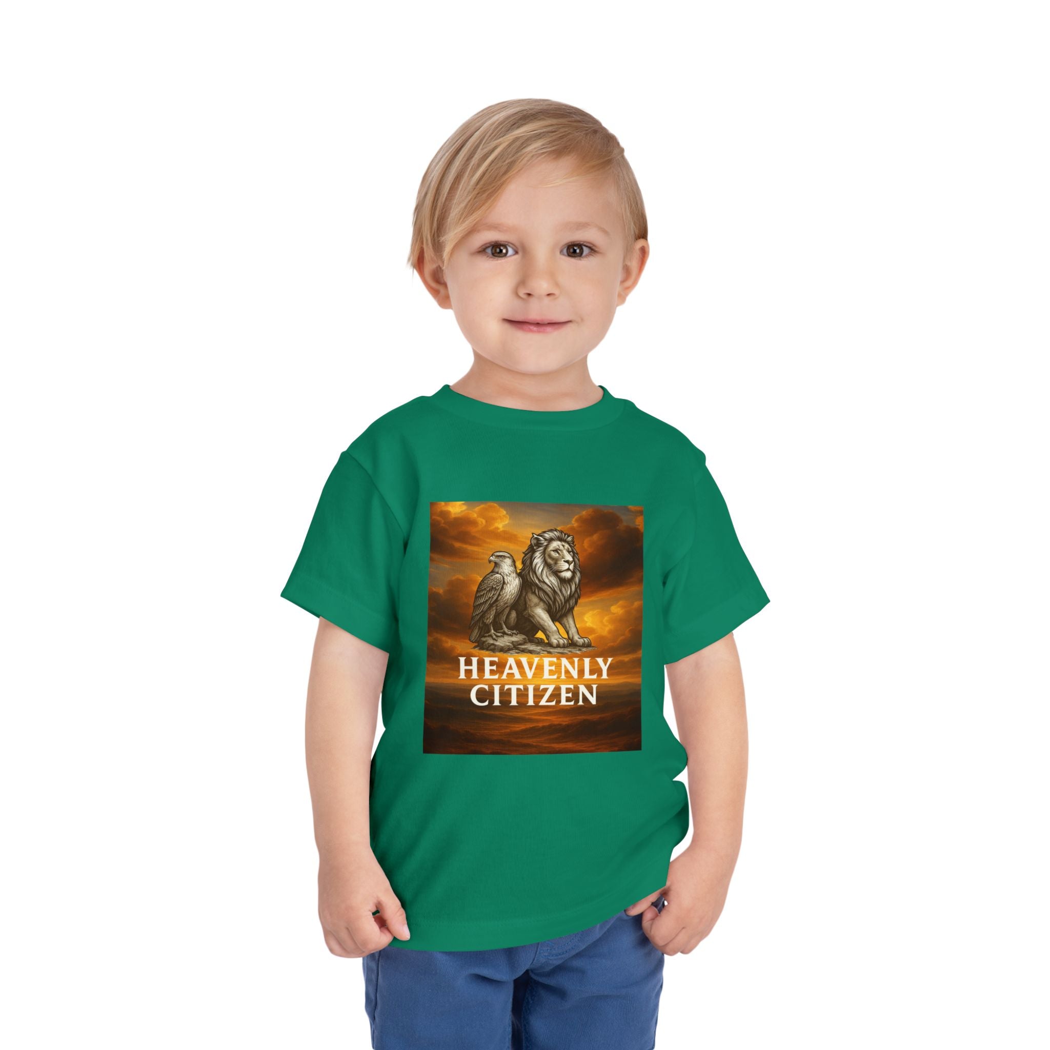 Heavenly Citizen Toddler Tee — Lion & Dove Christian Shirt (Isaiah 43:1)