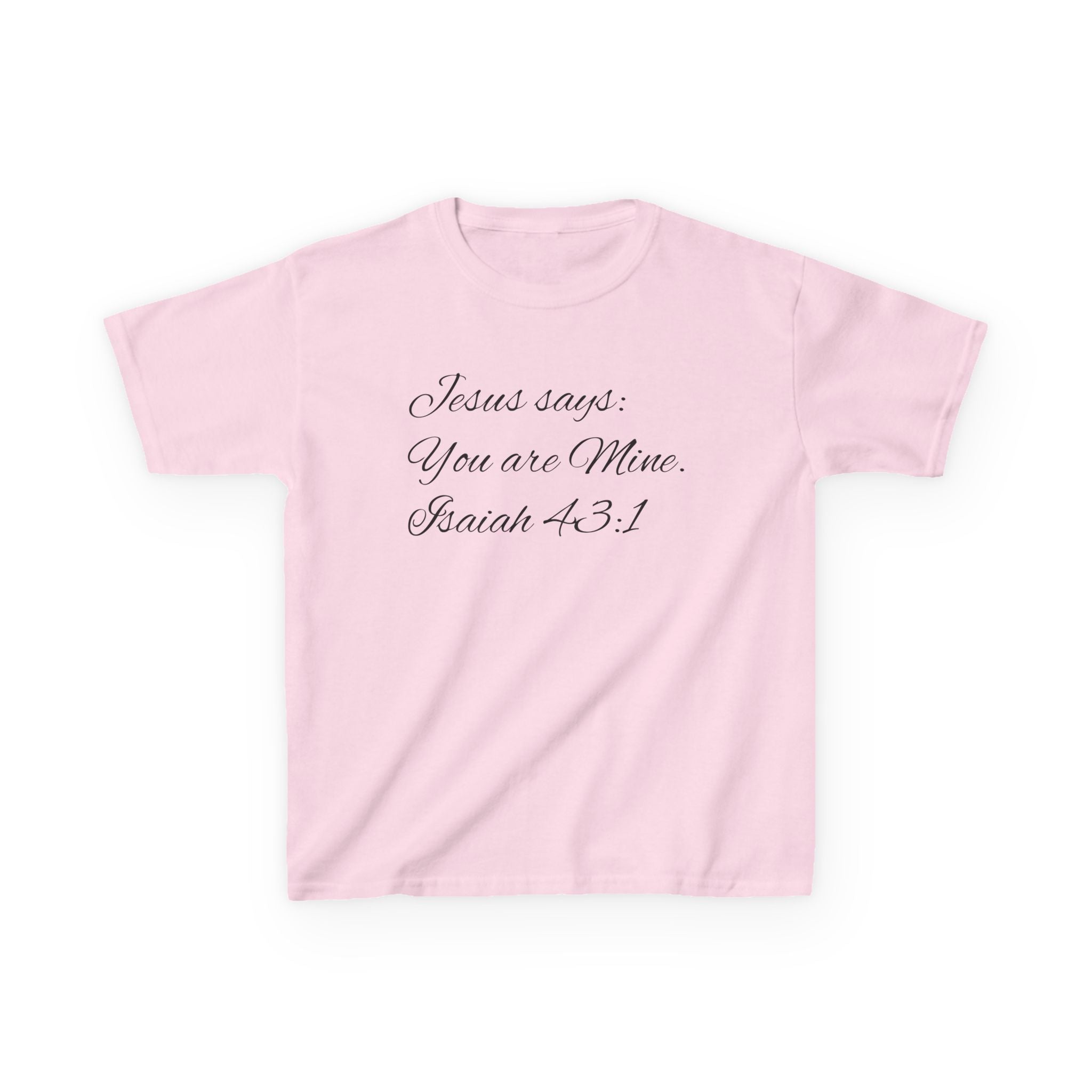 Kids T-Shirt — "Jesus Says: You Are Mine" Isaiah 43:1 with Heavenly Citizen Lion & Eagle Design