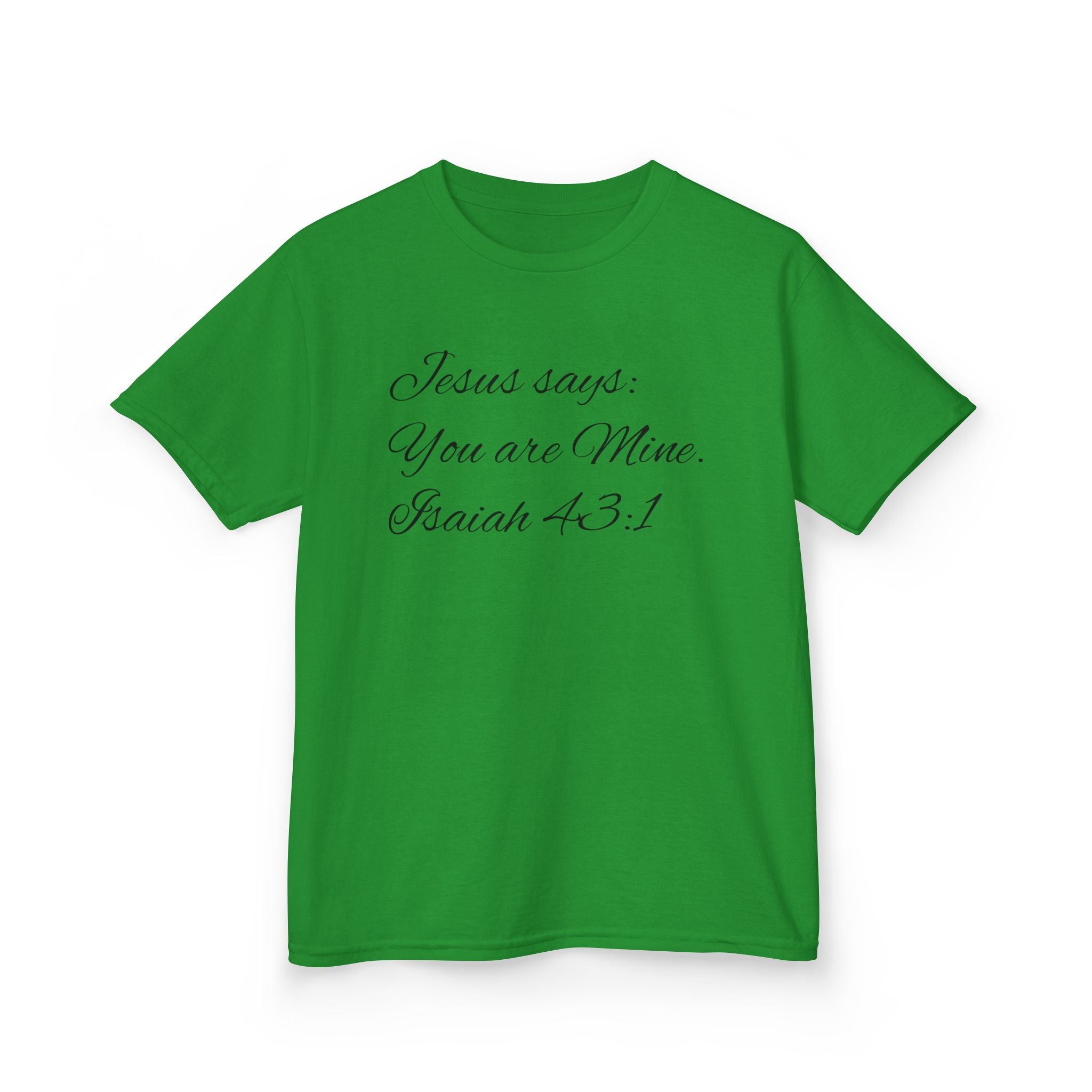 Kids T-Shirt — "Jesus Says: You Are Mine" Isaiah 43:1 with Heavenly Citizen Lion & Eagle Design